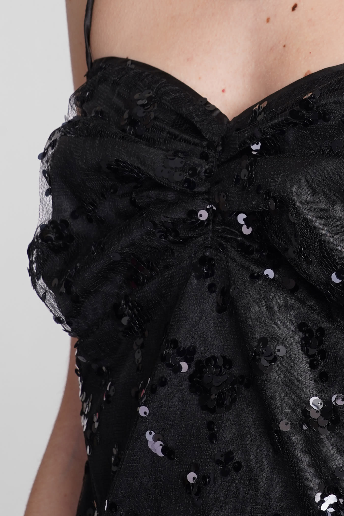 Shop Ganni Dress In Black Polyester