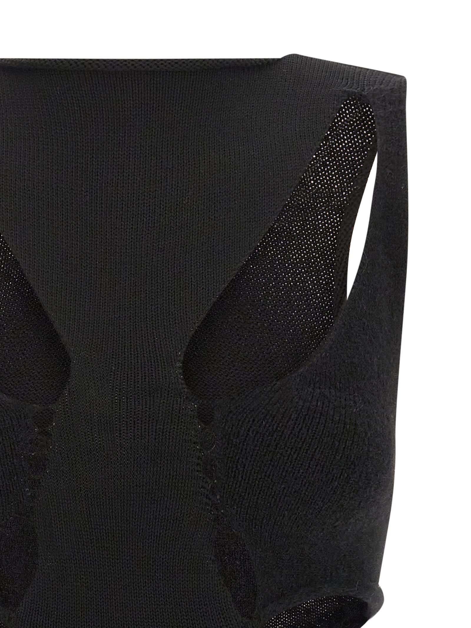 Rick Owens Sleeveless Top Featuring Cut-outs And Ribbed Hem In Black