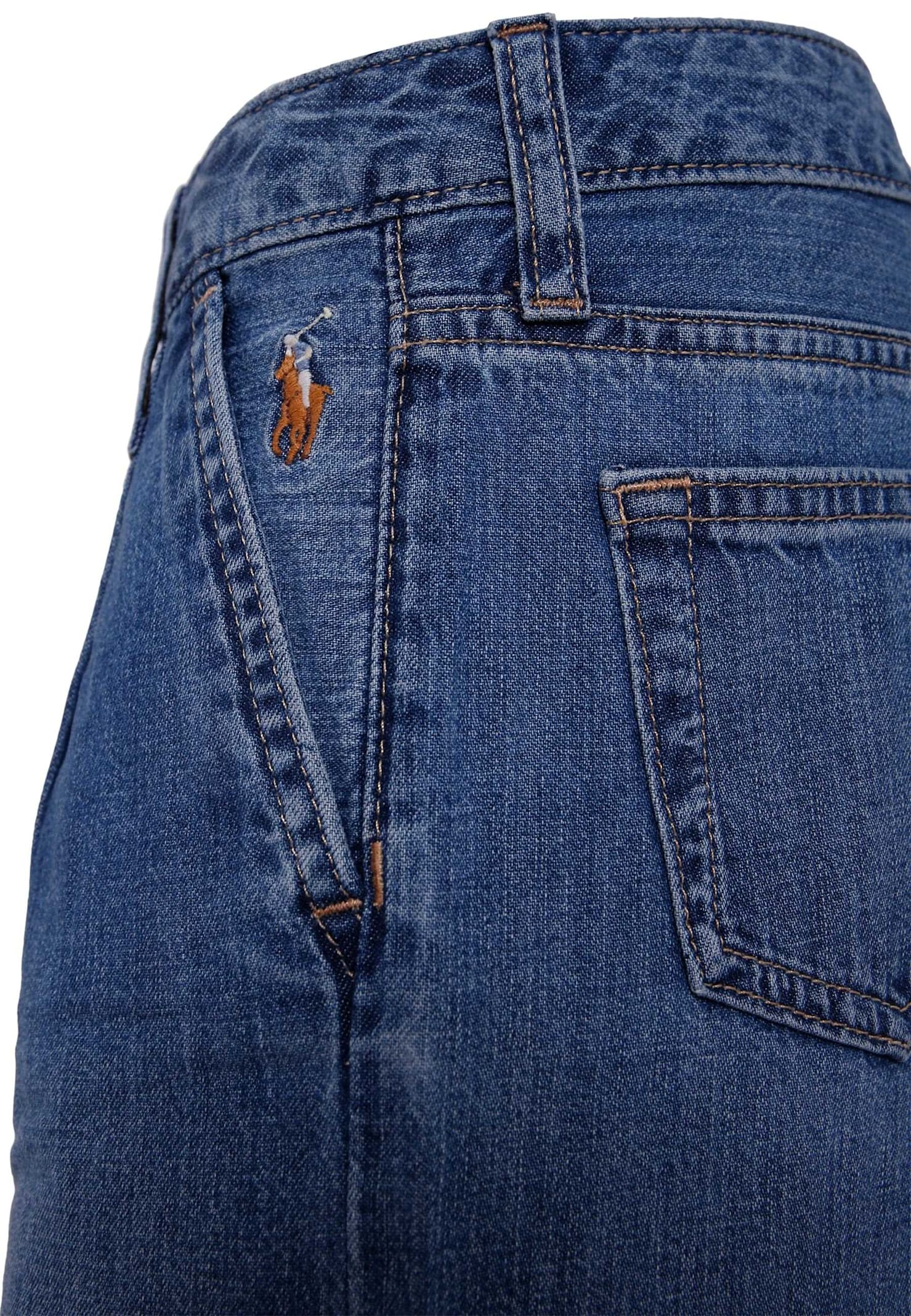 Ralph Lauren Denim Jeans For Girl With Horse In Blue