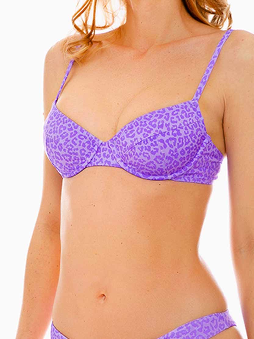 Mc2 Saint Barth Pastel Animalier Underwire Bralette In Purple