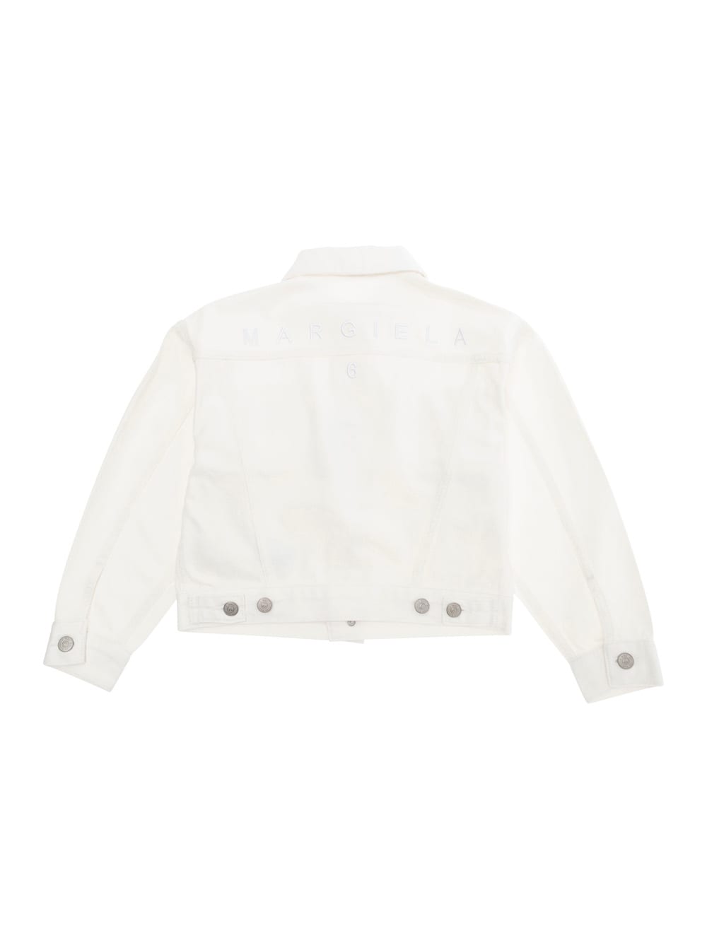 Mm6 Maison Margiela Logo-embroidered Denim Jacket In White