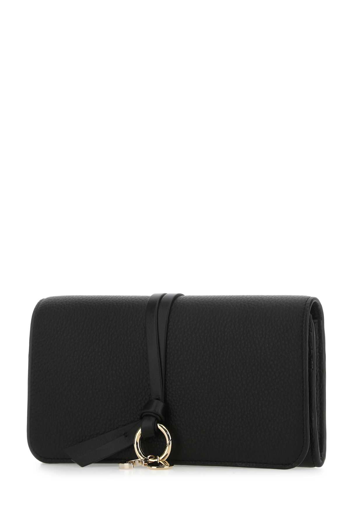 Shop Chloé Black Leather Alphabet Wallet In 001