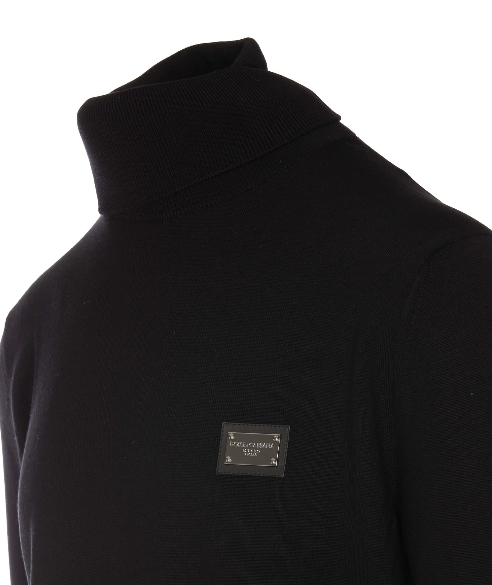 Shop Dolce & Gabbana Logo Plaque Pullover In Black