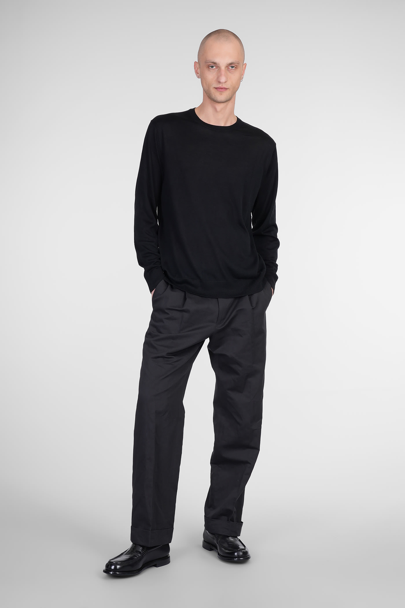 Ballantyne Knitwear In Black Silk In Black