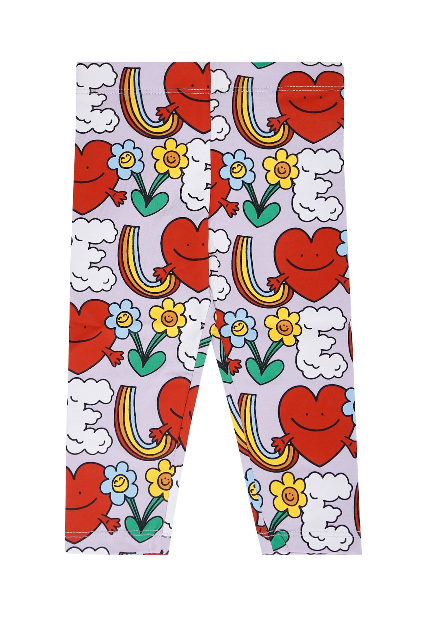 Stella Mccartney Lilac Leggings For Baby Girl With Flowers In Multi
