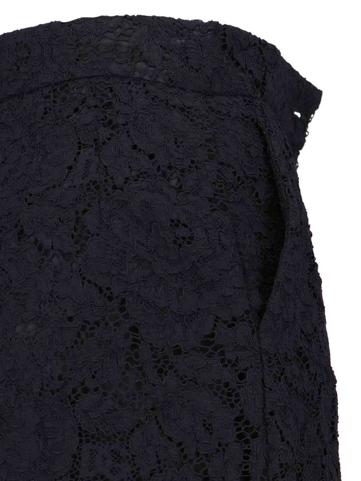 Shop Dolce & Gabbana Flare Lace Pants In Black