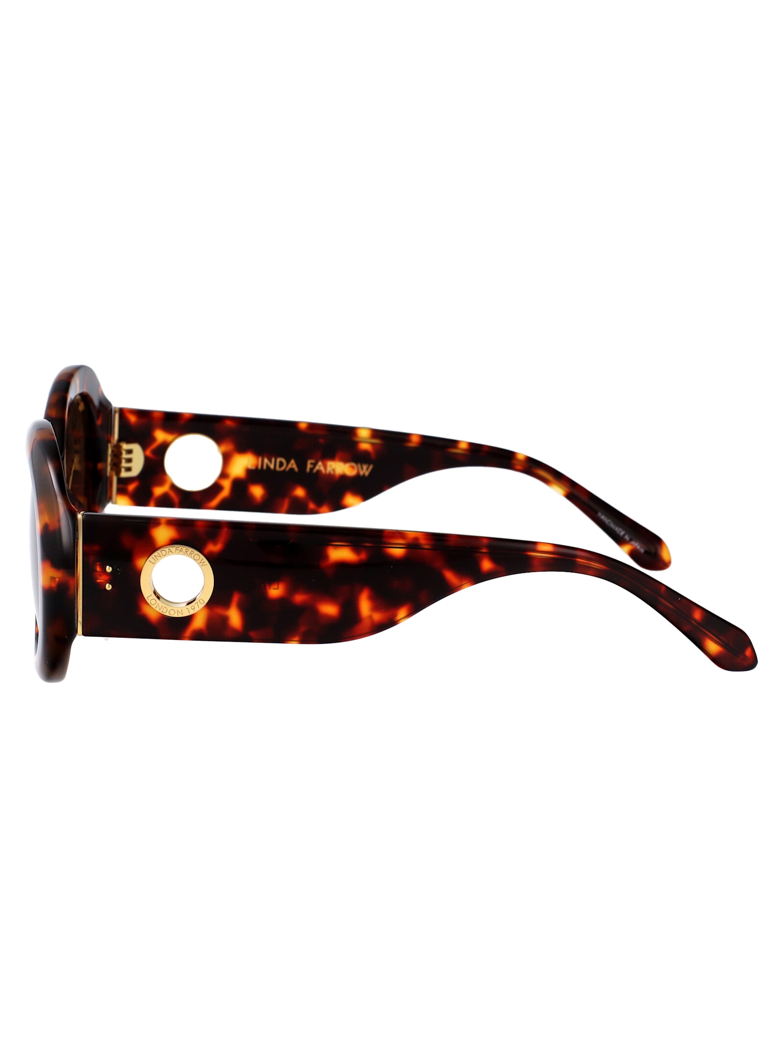 Linda Farrow Sunglasses Lfl1462 C2 Sun C2 In Darkt-shell/lightgold/brown