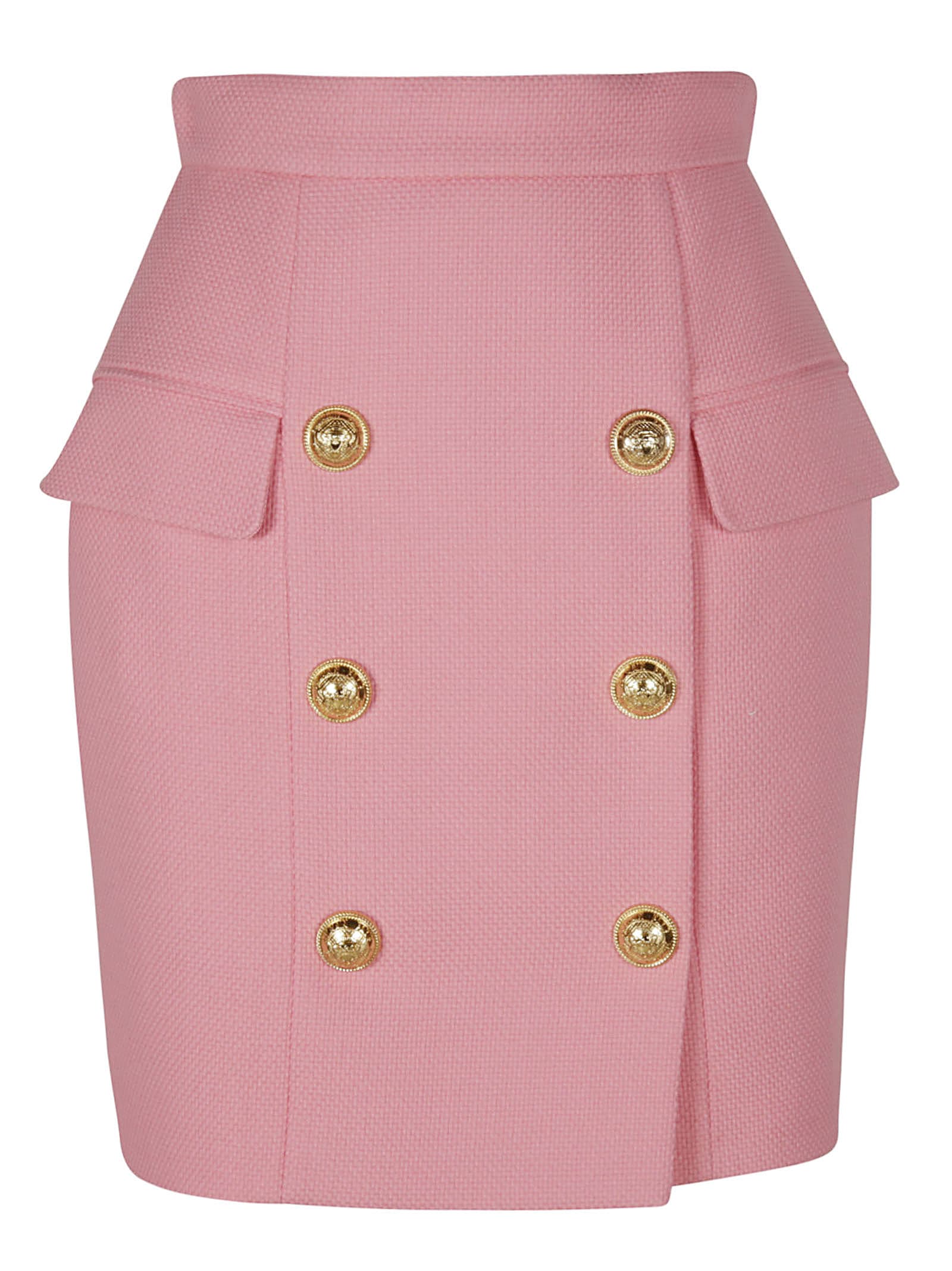 Balmain Button Embellished Short Skirt