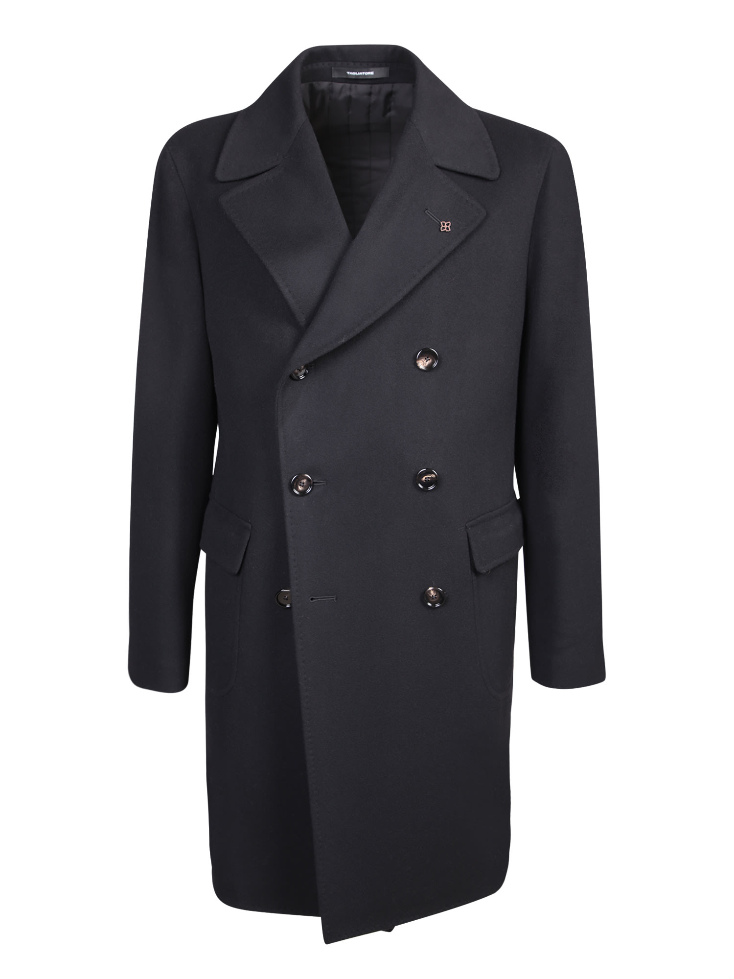 TAGLIATORE DOUBLE-BREASTED BLACK COAT