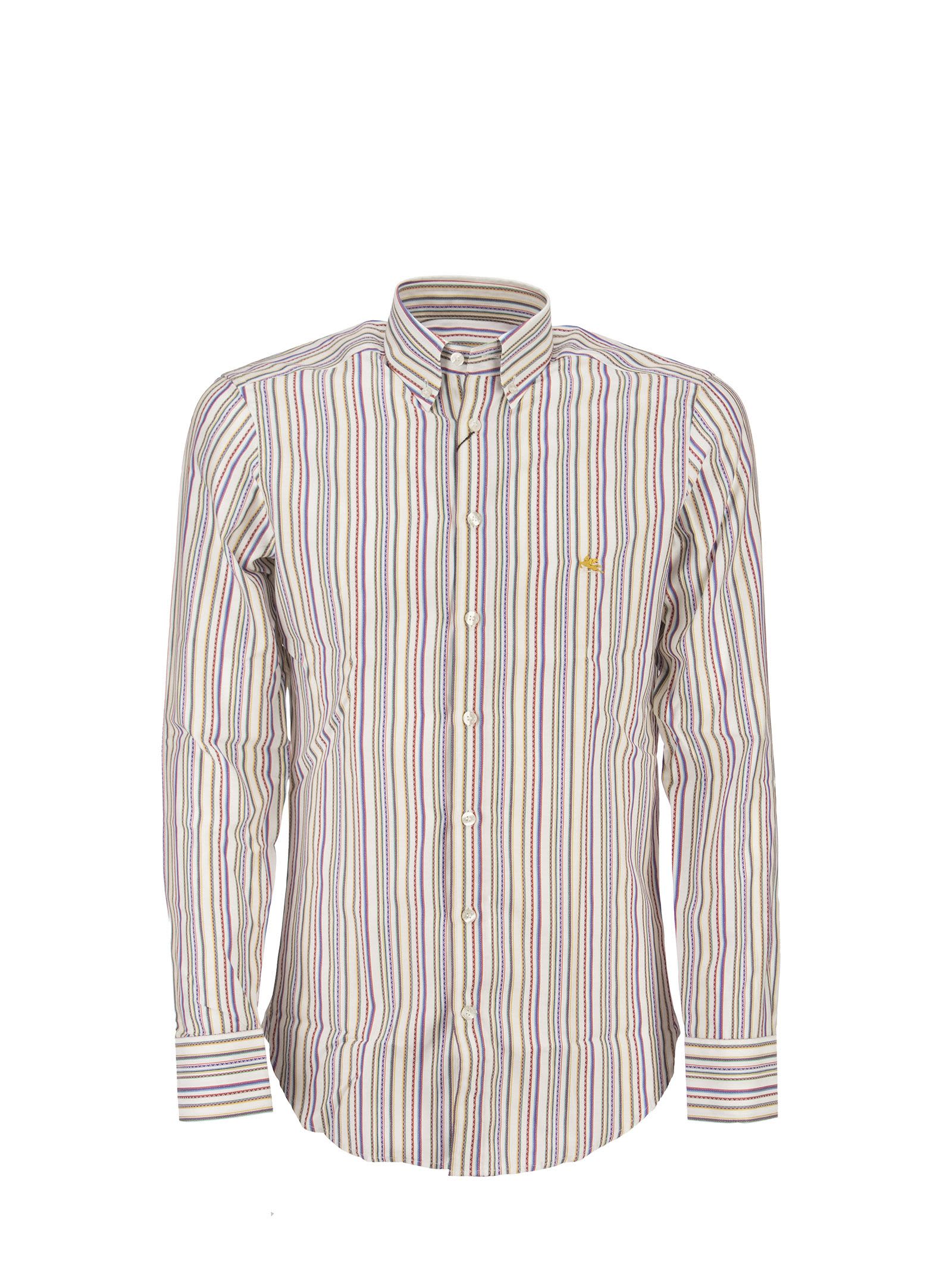 Etro Striped Shirt With Embroidered Pegaso