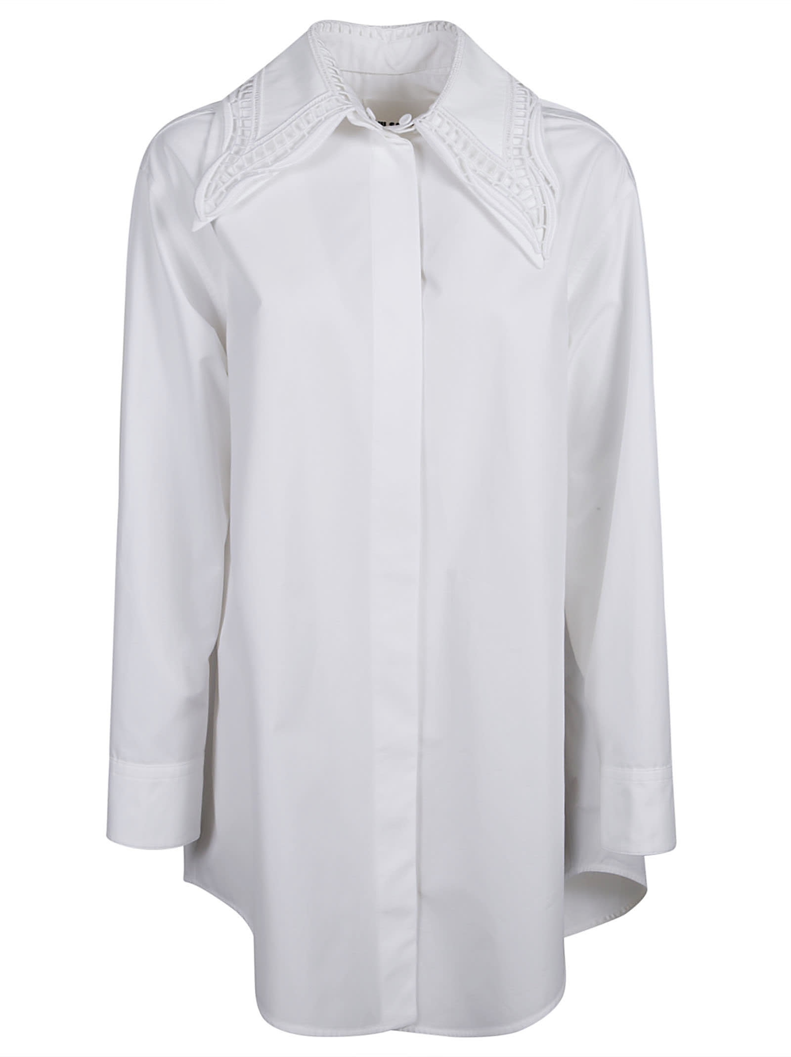 Jil Sander Oversized Concealed Shirt In Optic White