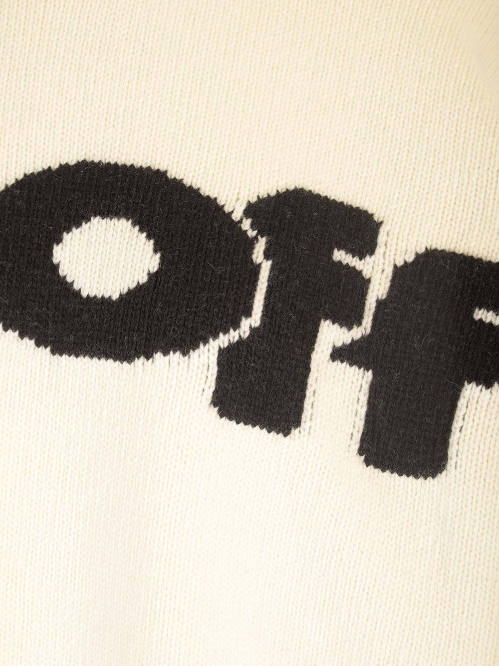 Shop Off-white Wool Knit Sweater In Beige