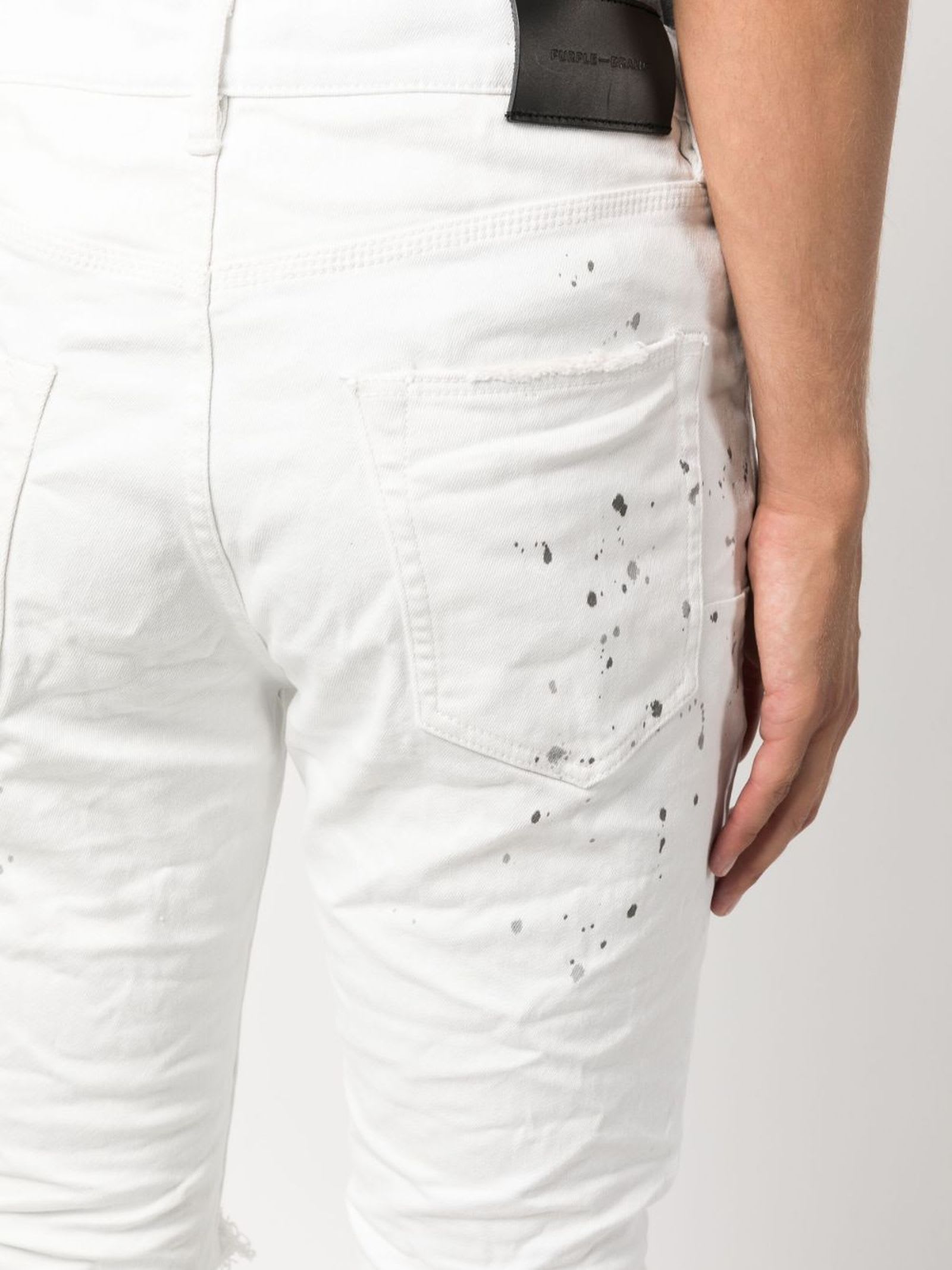 Shop Purple Brand White Cotton Denim Jeans