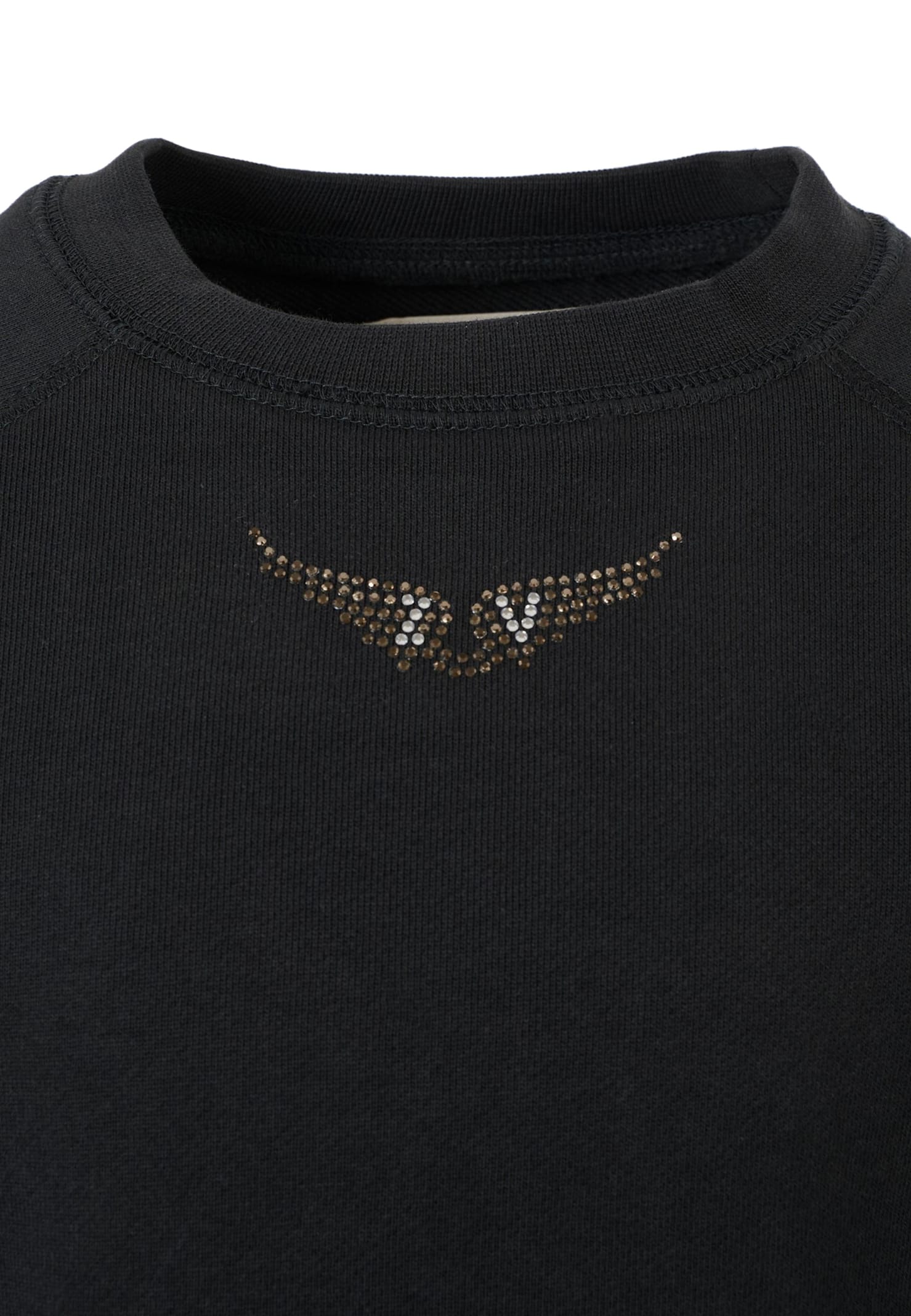 Zadig & Voltaire Black Sweatshirt For Girl With Writing In Black