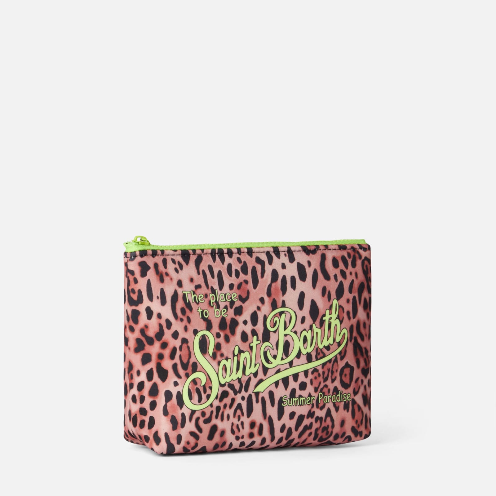 Mc2 Saint Barth Aline Scuba Pochette With Animalier Print In Brown