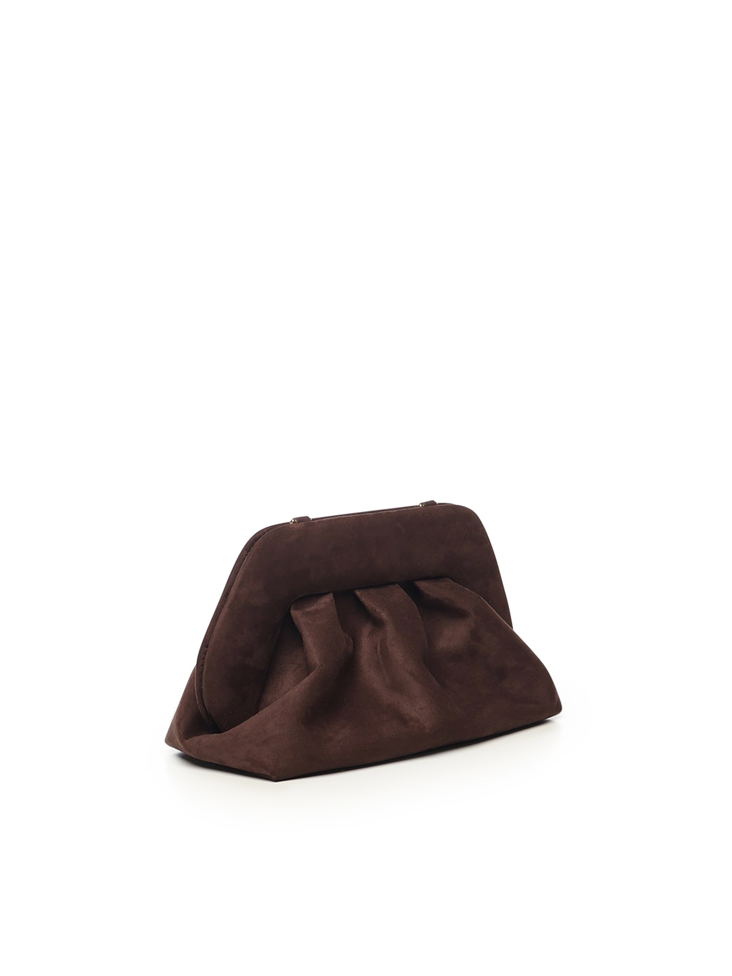 Themoirè Tia Suede Clutch In Black