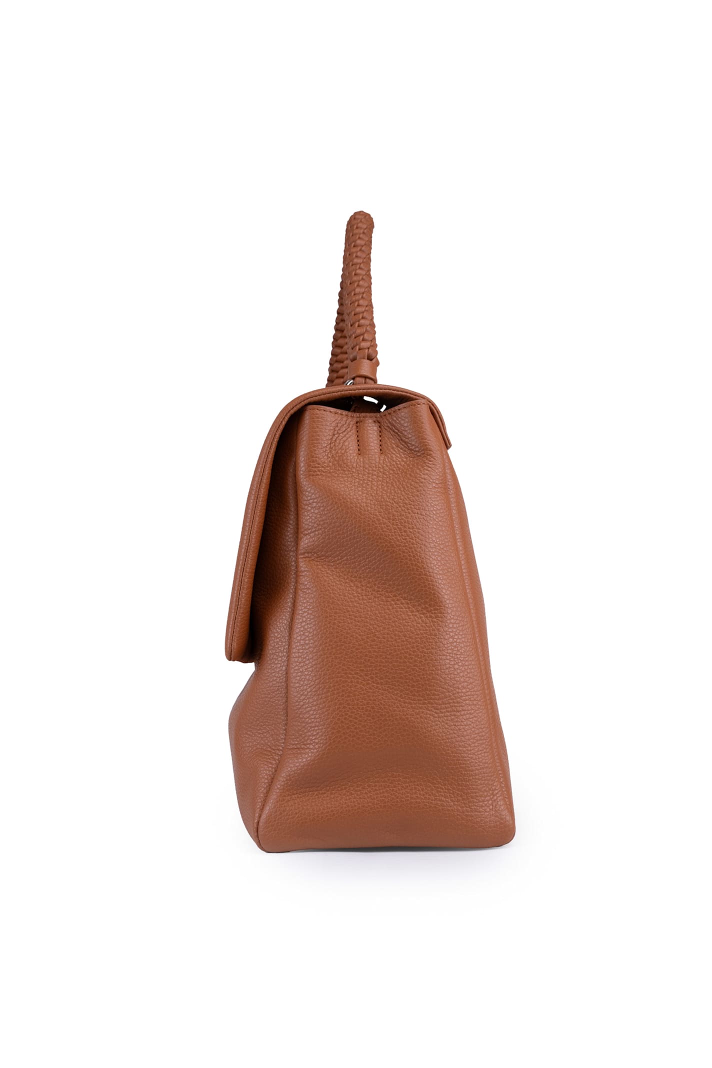 Orciani Sveva Xl Sense Scooby Leather Bag In Cuoio