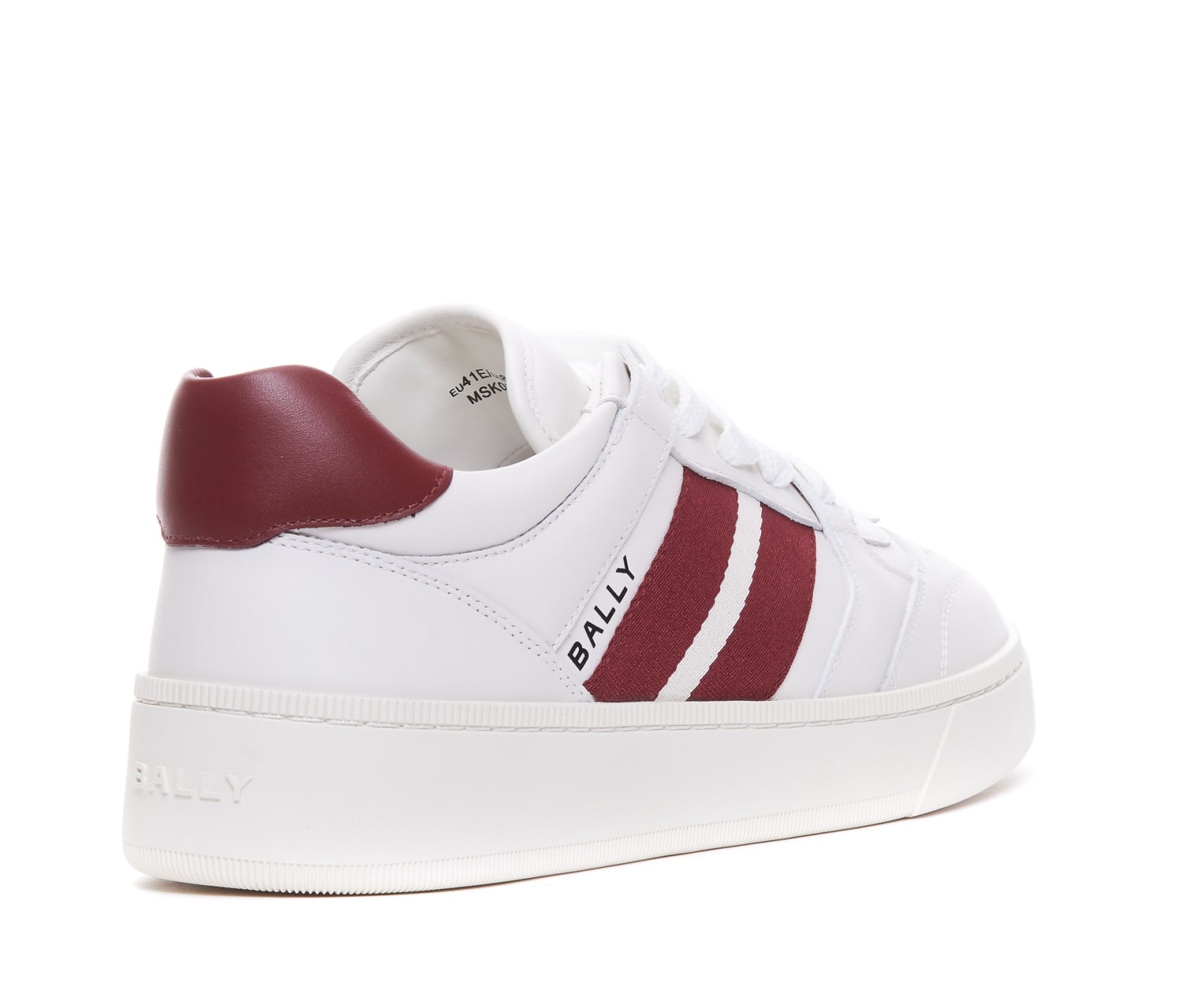 Shop Bally Rebby Sneakers In White/red