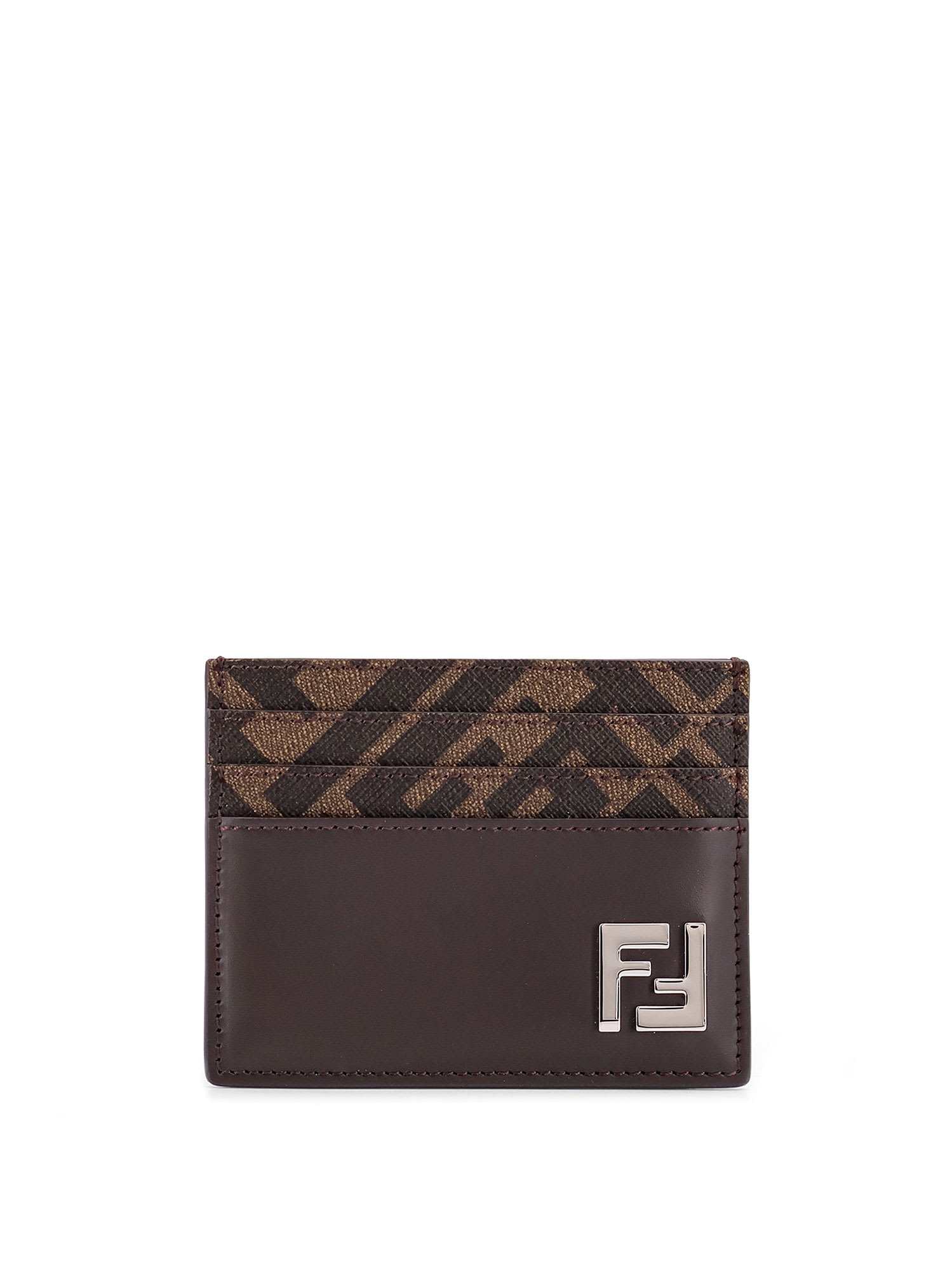 Shop Fendi Card Holder In Brown