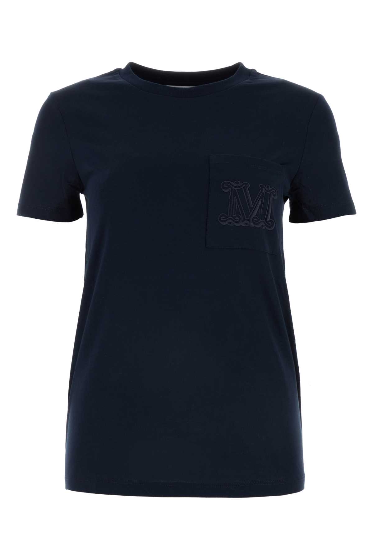 Shop Max Mara Midnight Blue Cotton Papaia T-shirt In Blunotte