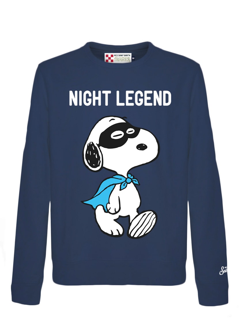 MC2 Saint Barth Blue Snoopy Night Roundneck Sweatshirt
