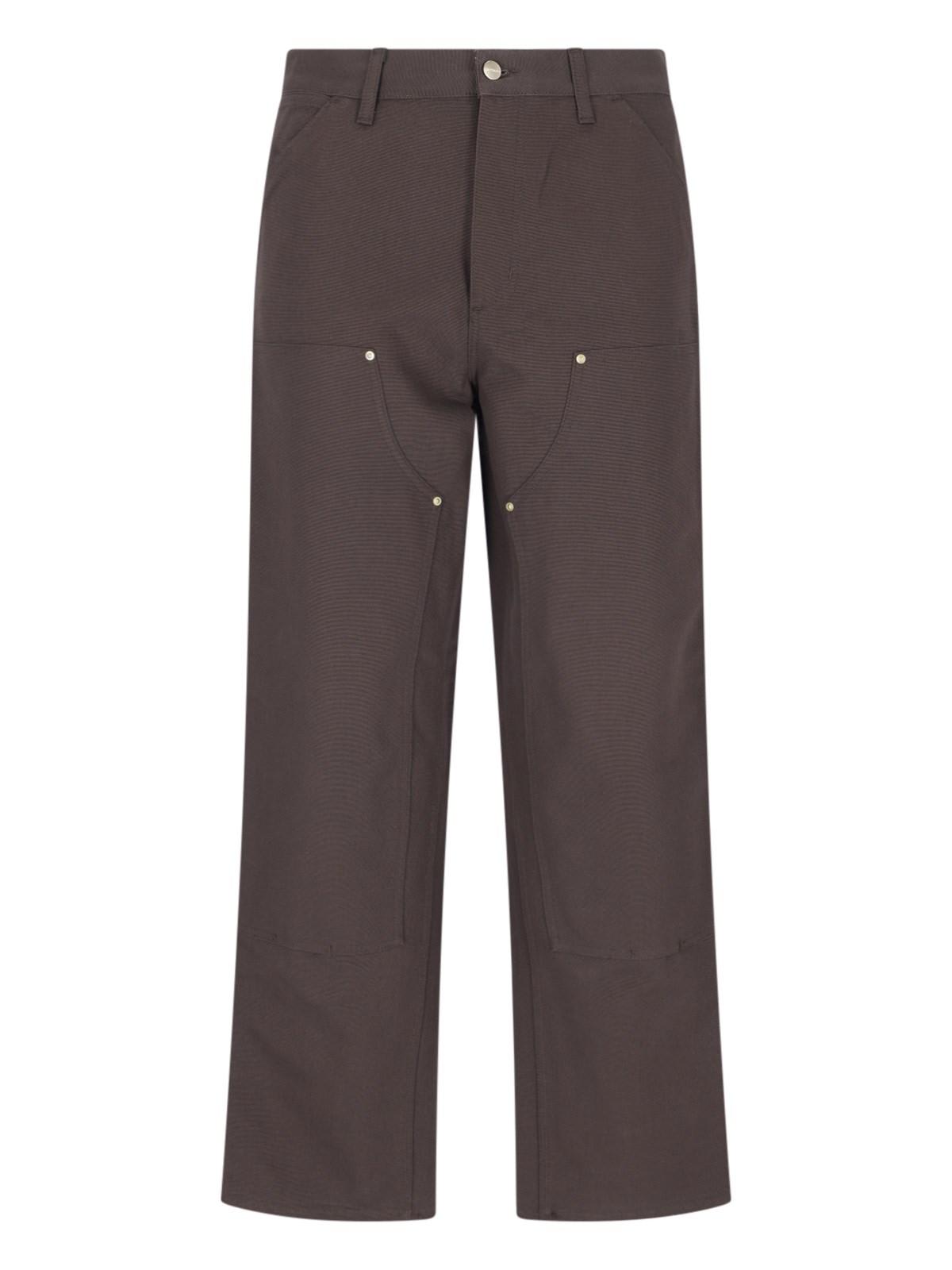 Shop Carhartt Double Knee Straight Pants In Brown