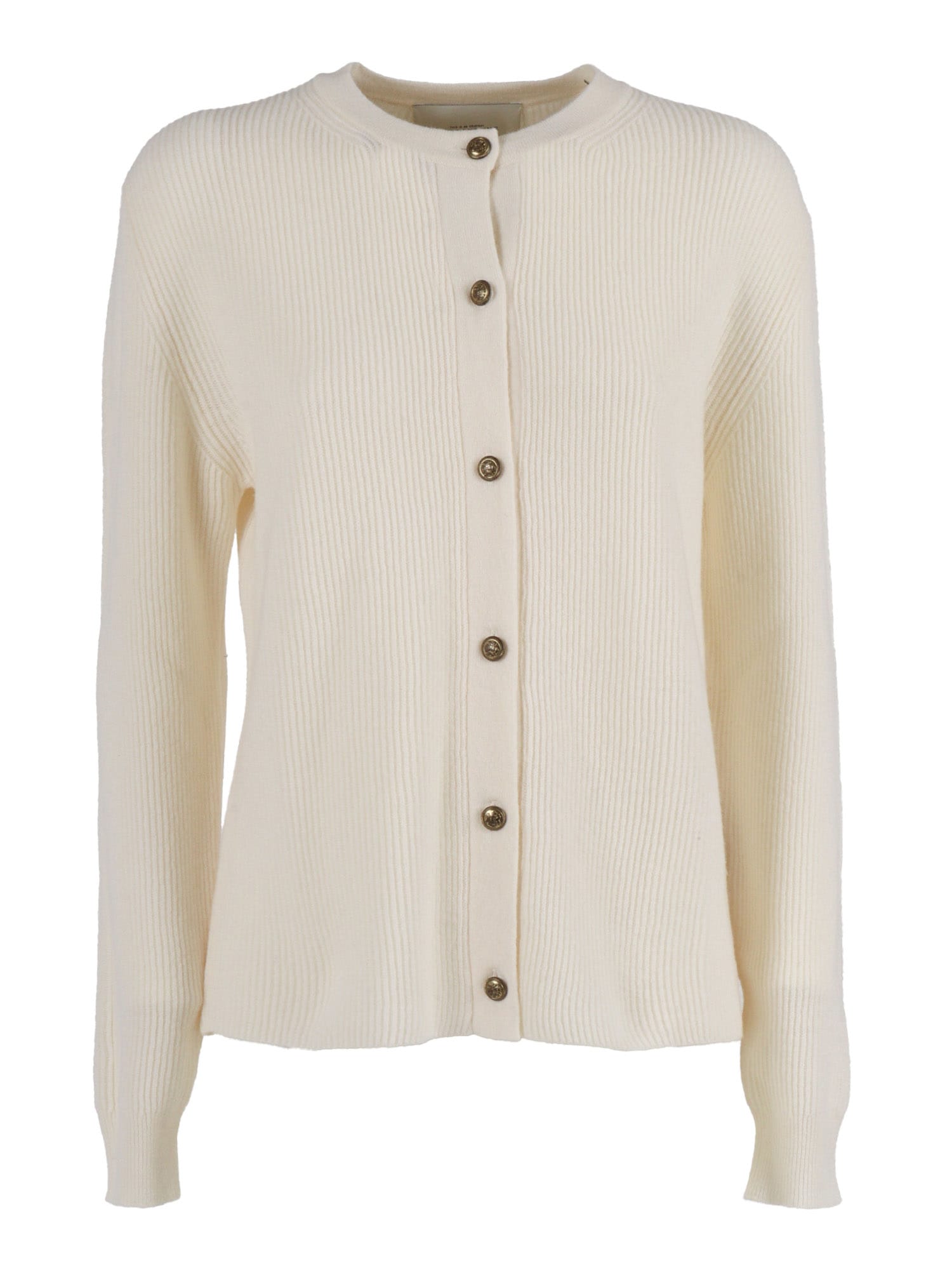 Ballantyne R Neck Cardigan In Neutral