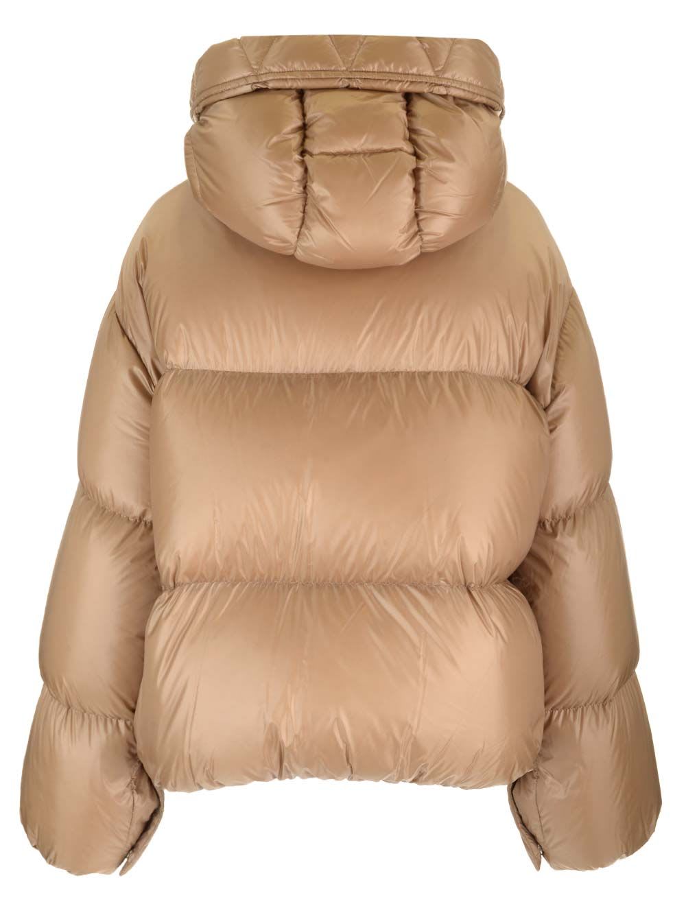 Shop Moncler Borey Down Jacket In Beige