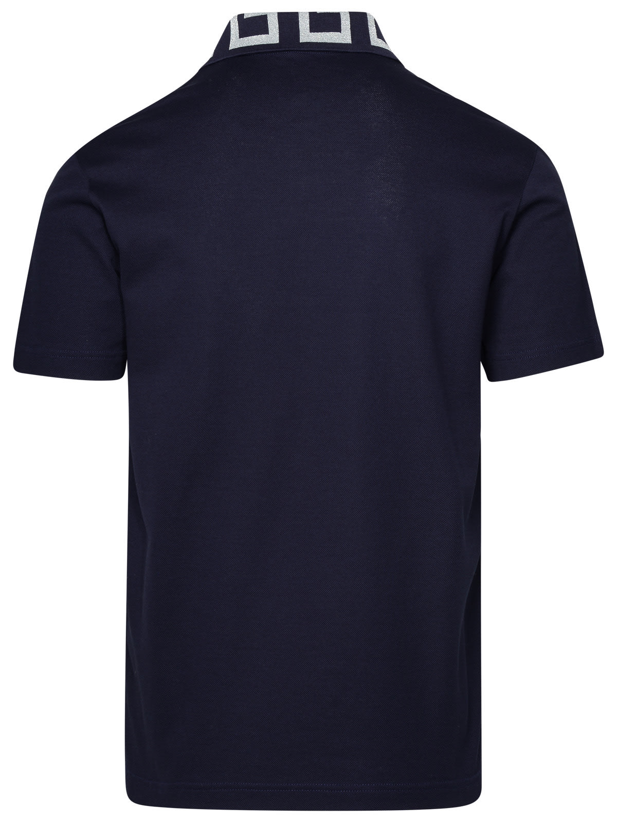 Shop Versace Polo Shirt In Blue Cotton In Navy