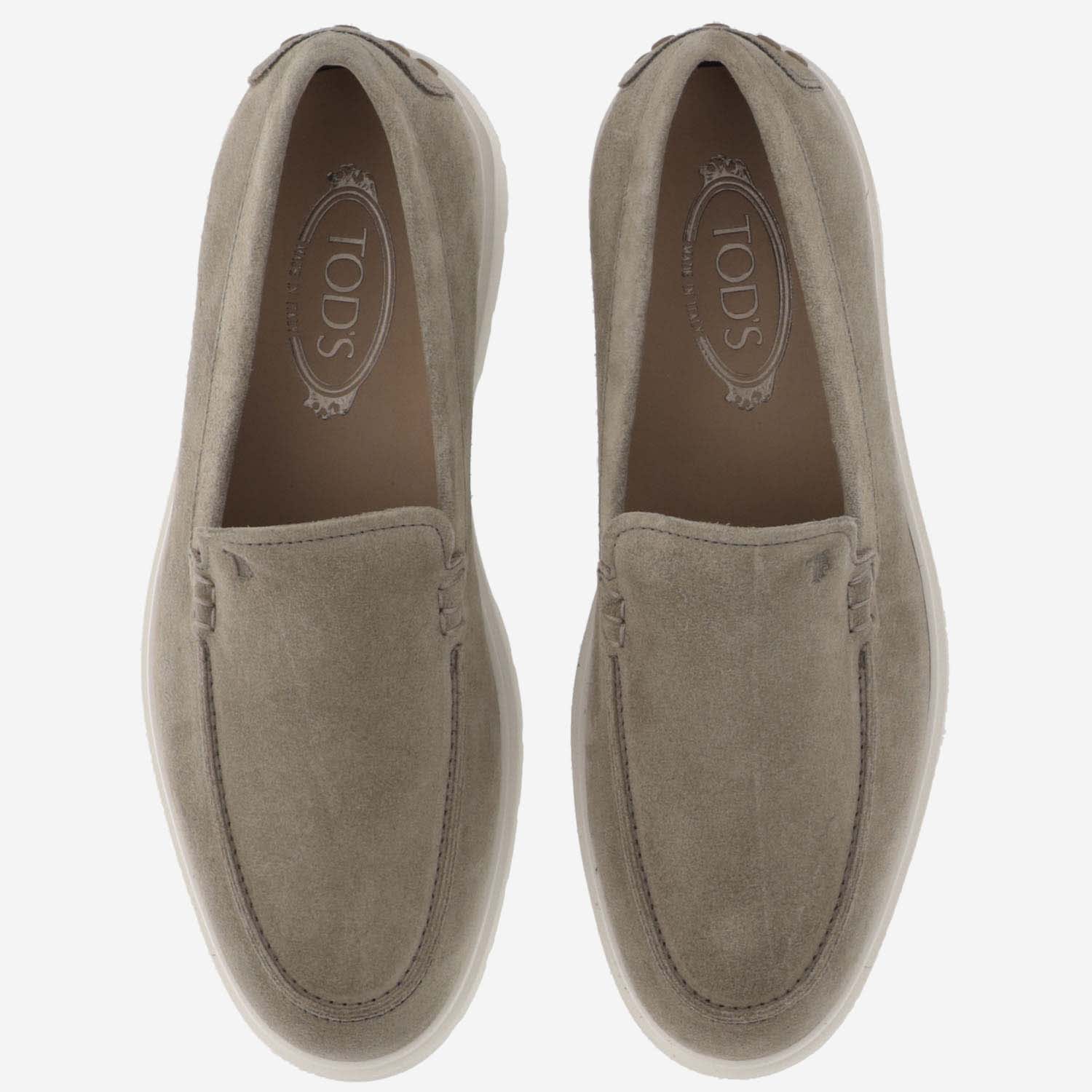 Shop Tod's Suede Loafer In Green