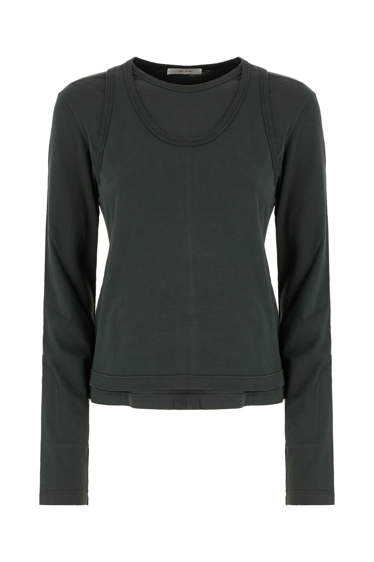 The Row Bottle Green Cotton T-shirt In Green