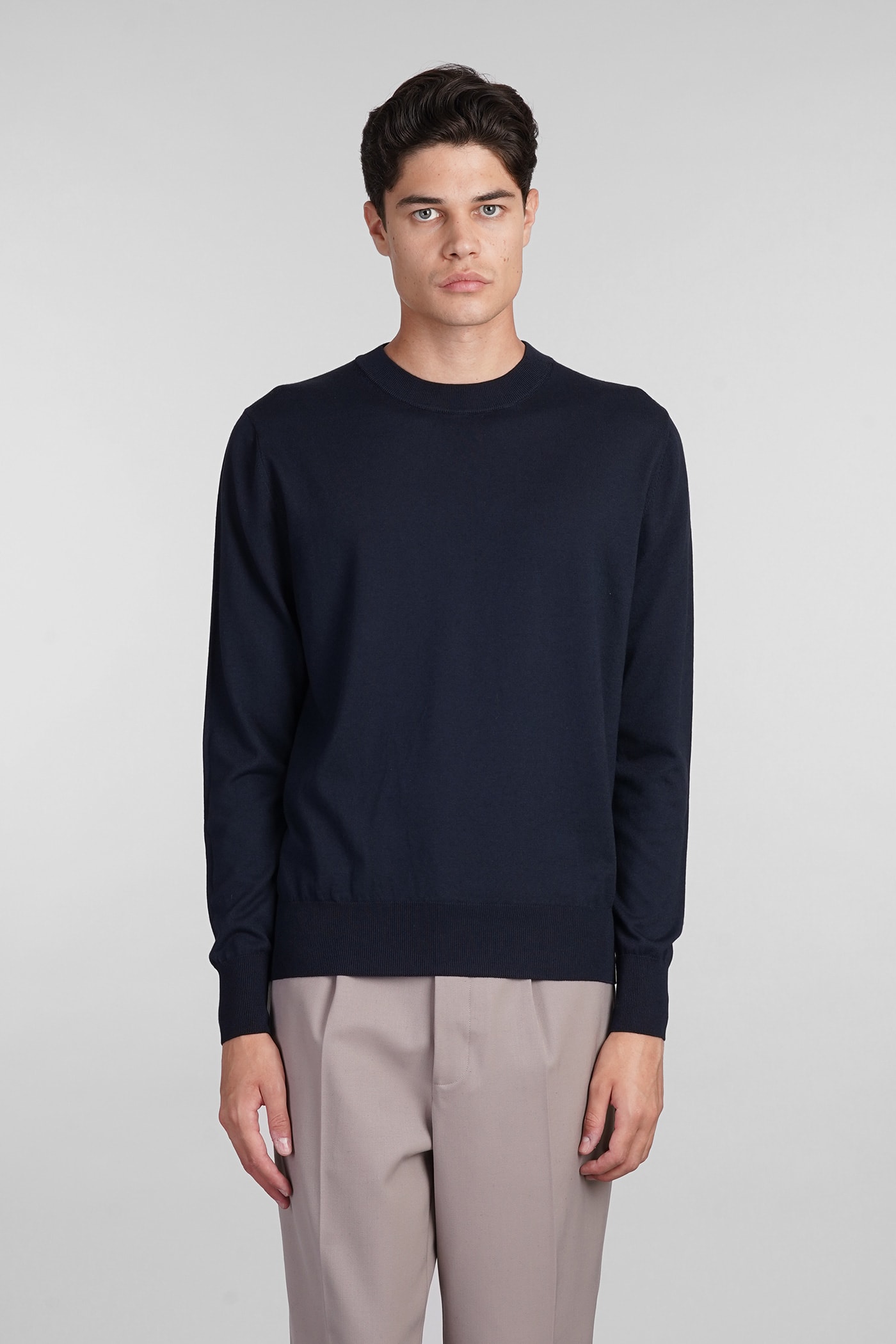 Shop Mauro Grifoni Knitwear In Blue Cotton