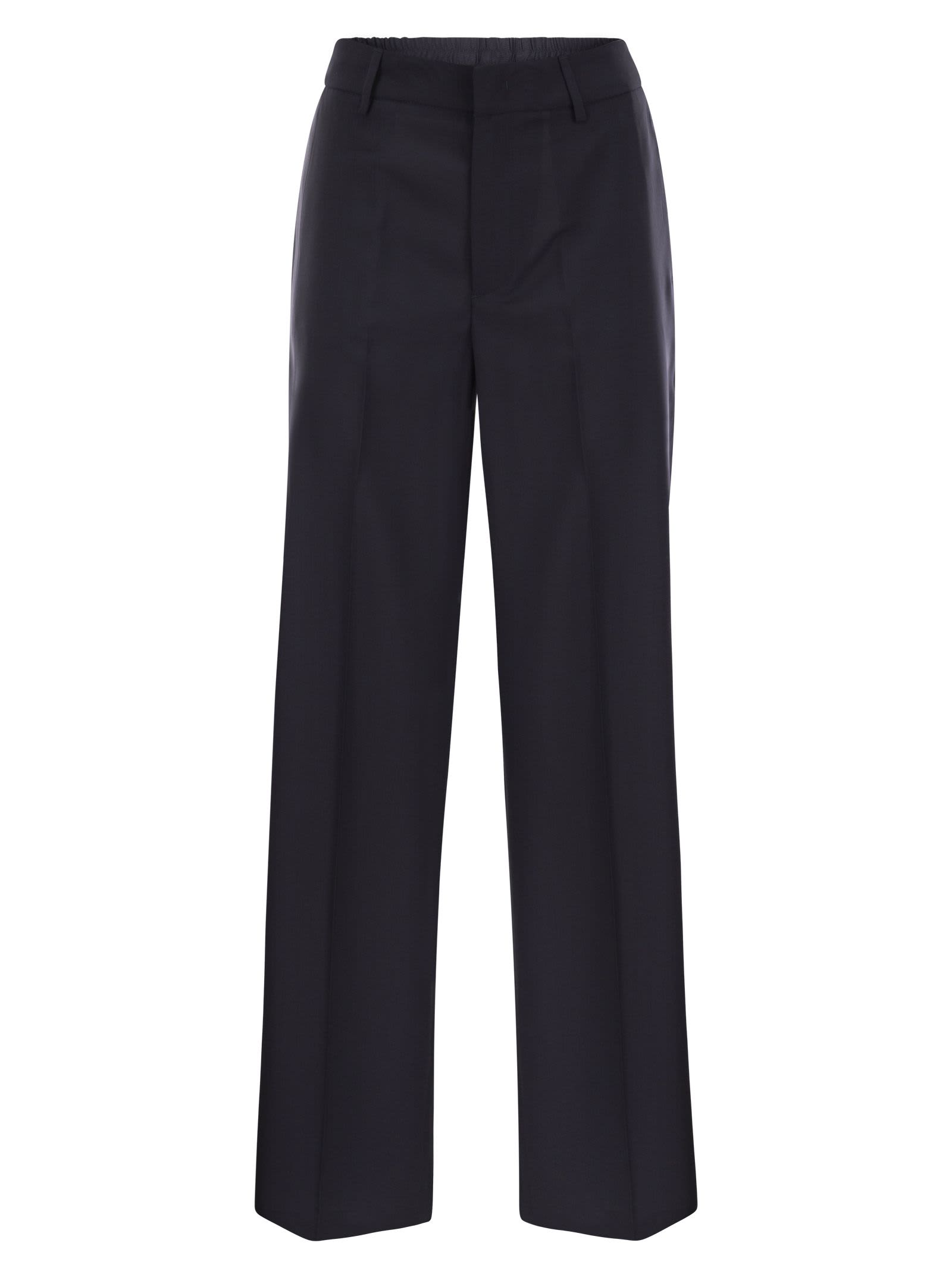 Shop Pt Torino Lorenza - Wool Pants In Blue