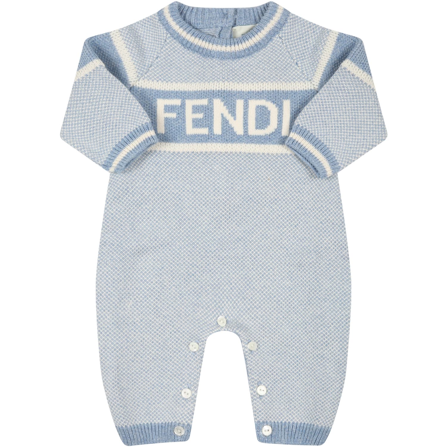 Fendi Light Blue Babygrow For Baby Boy