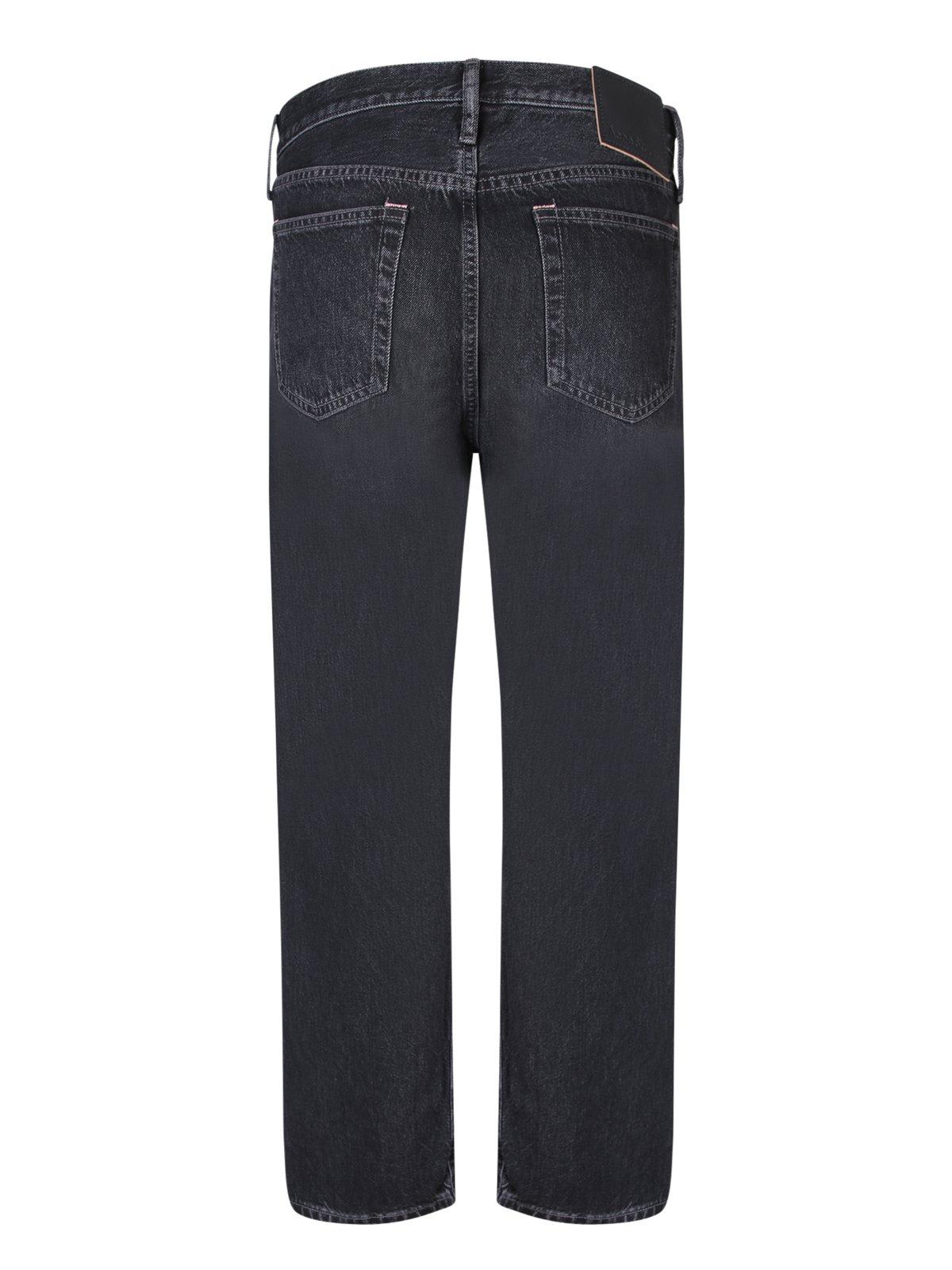 Shop Acne Studios Logo Patch Mid-rise Jeans In Black