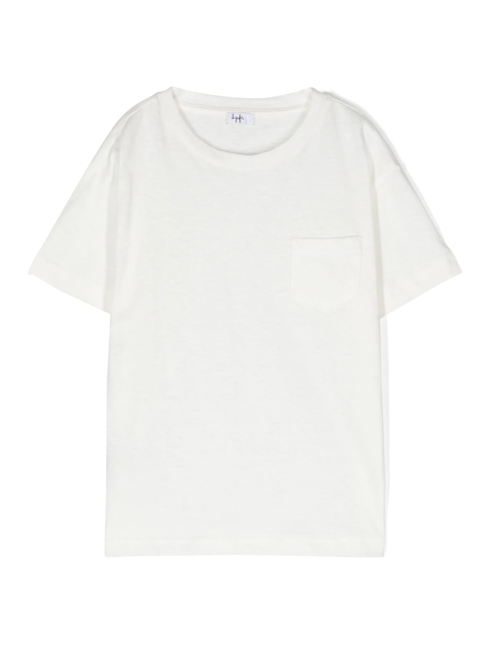 Shop Il Gufo White Cotton And Linen T-shirt