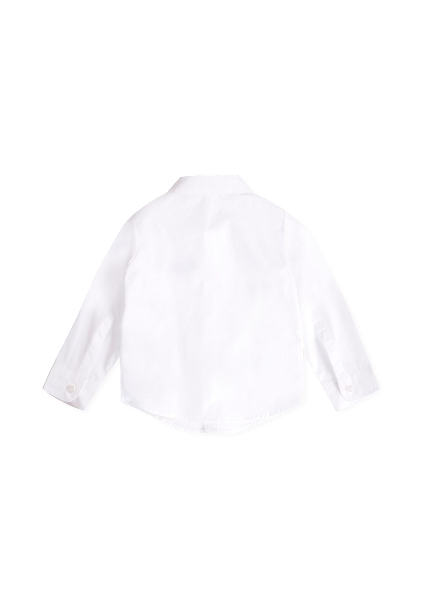 Balmain White Shirt For Baby Boy With Logo In White
