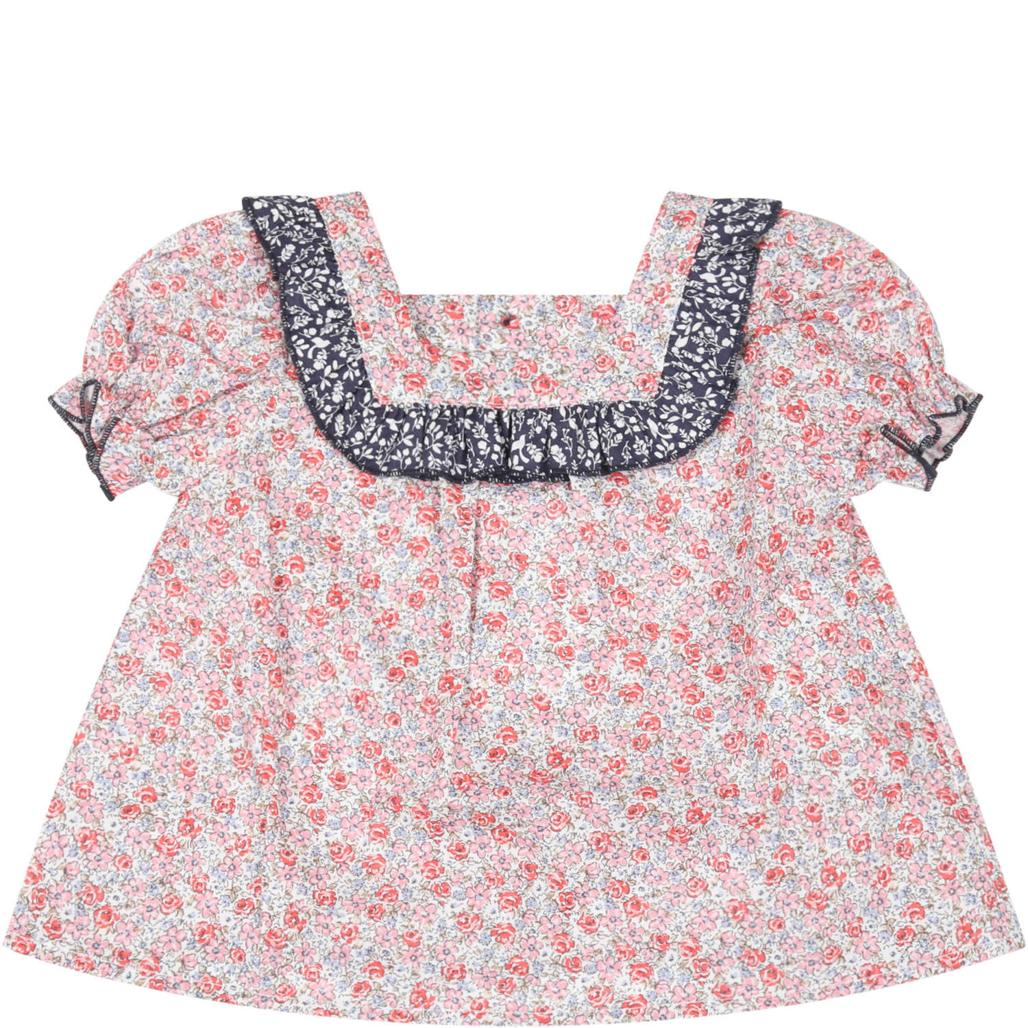 Le Petit Coco Multicolor Blouse For Baby Girl With Flowers