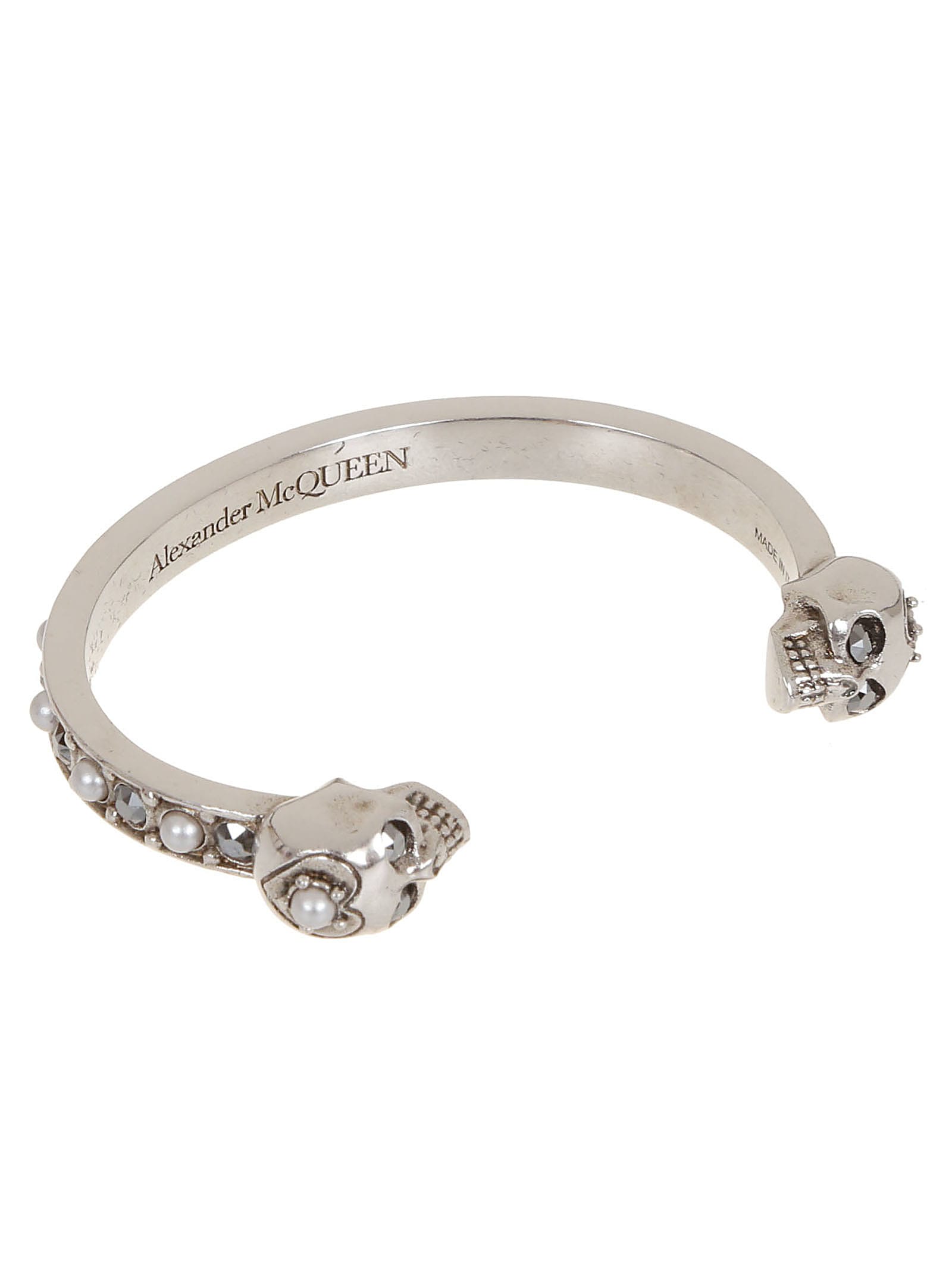 alexander mcqueen silver skull bracelet