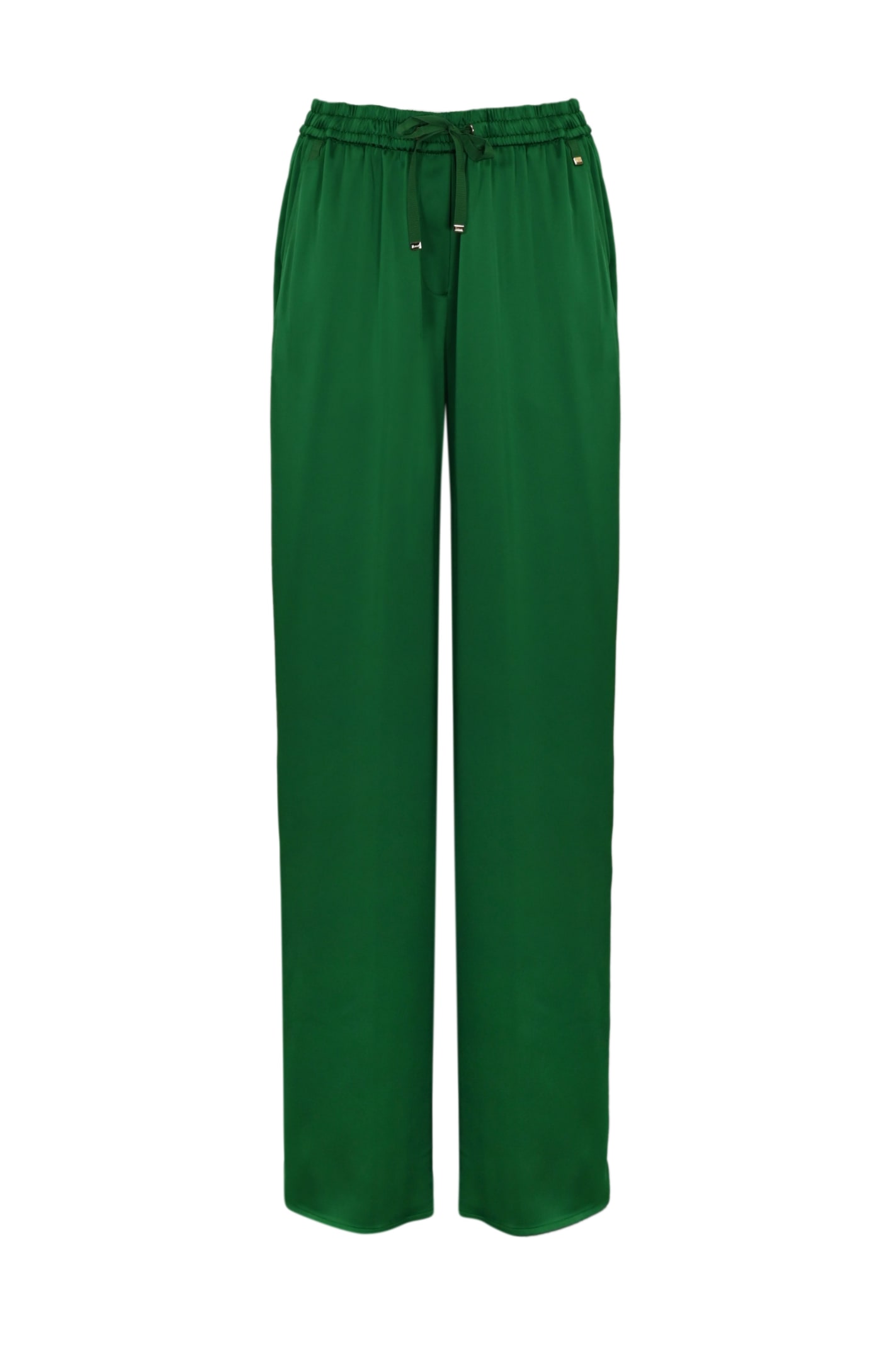 Shop Herno Straight Trousers In Technical Fabric In Jolly Green