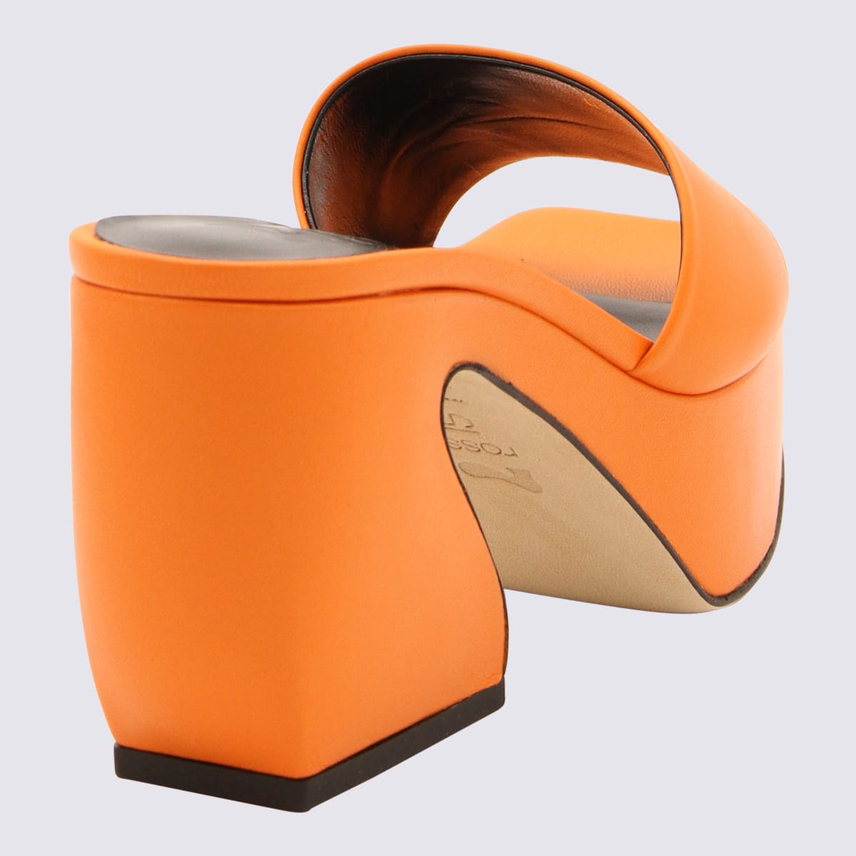 Flash Orange Leather Sandals