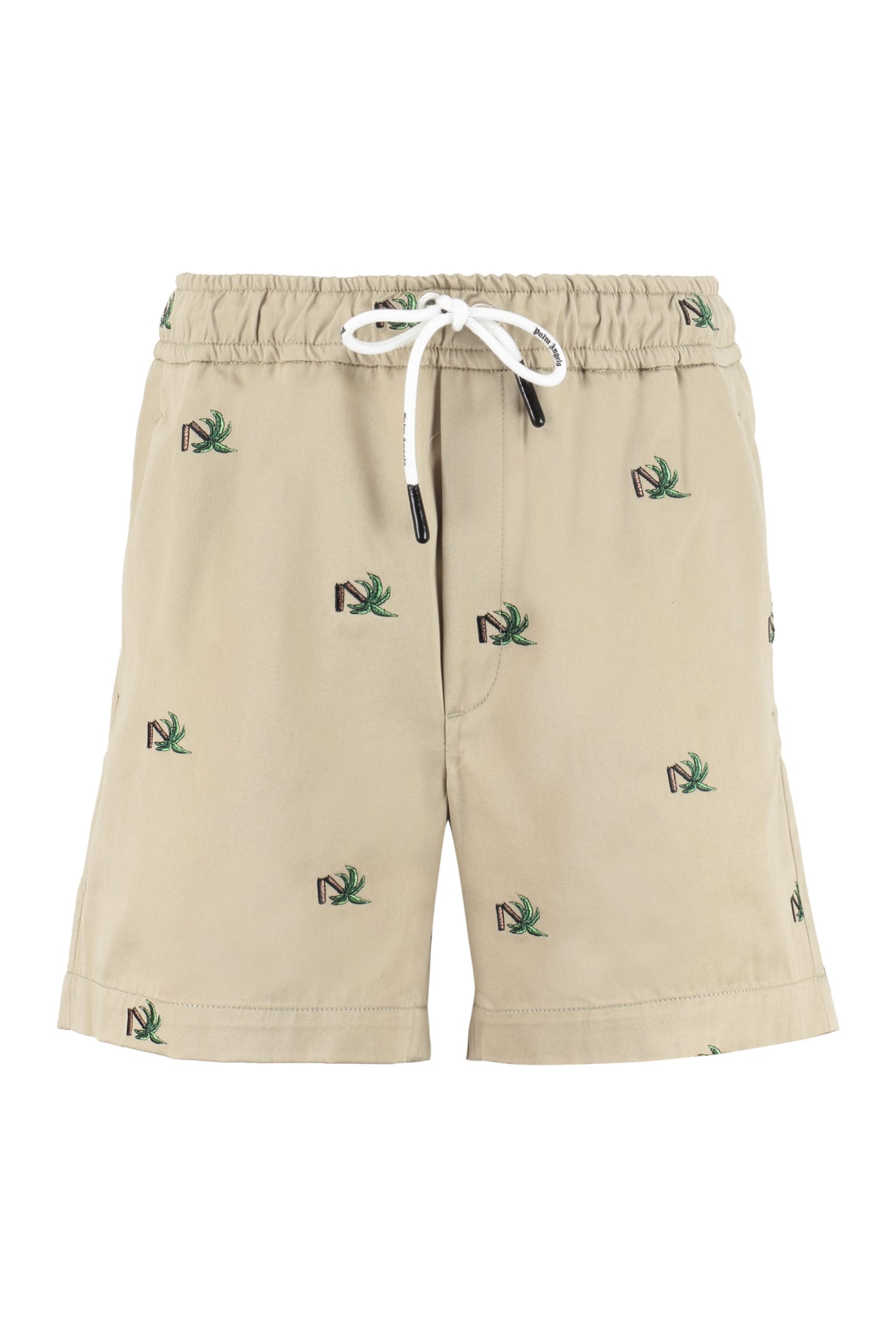Palm Angels Embroidered Cotton Bermuda Shorts