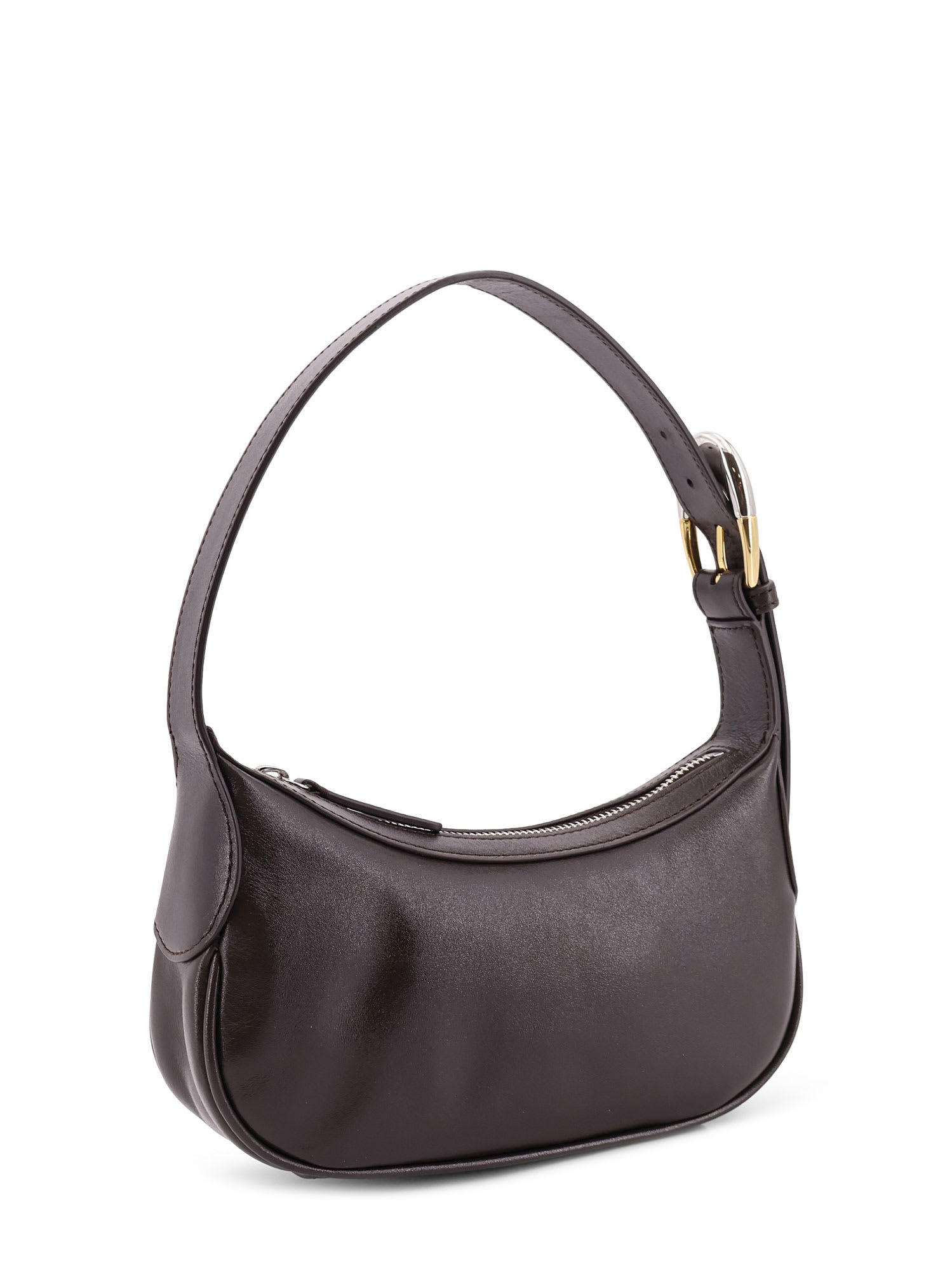 Staud Owen Leather Shoulder Bag In Brown