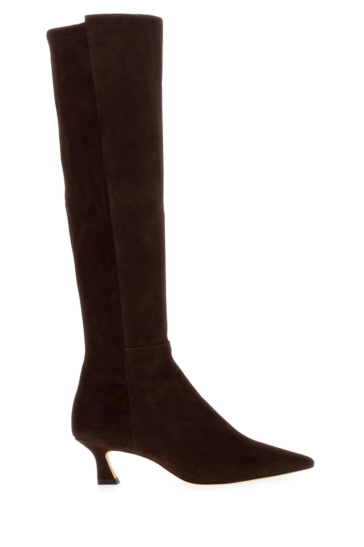 Stuart Weitzman Stylish Suede Ankle Boots With Block Heel In Brown