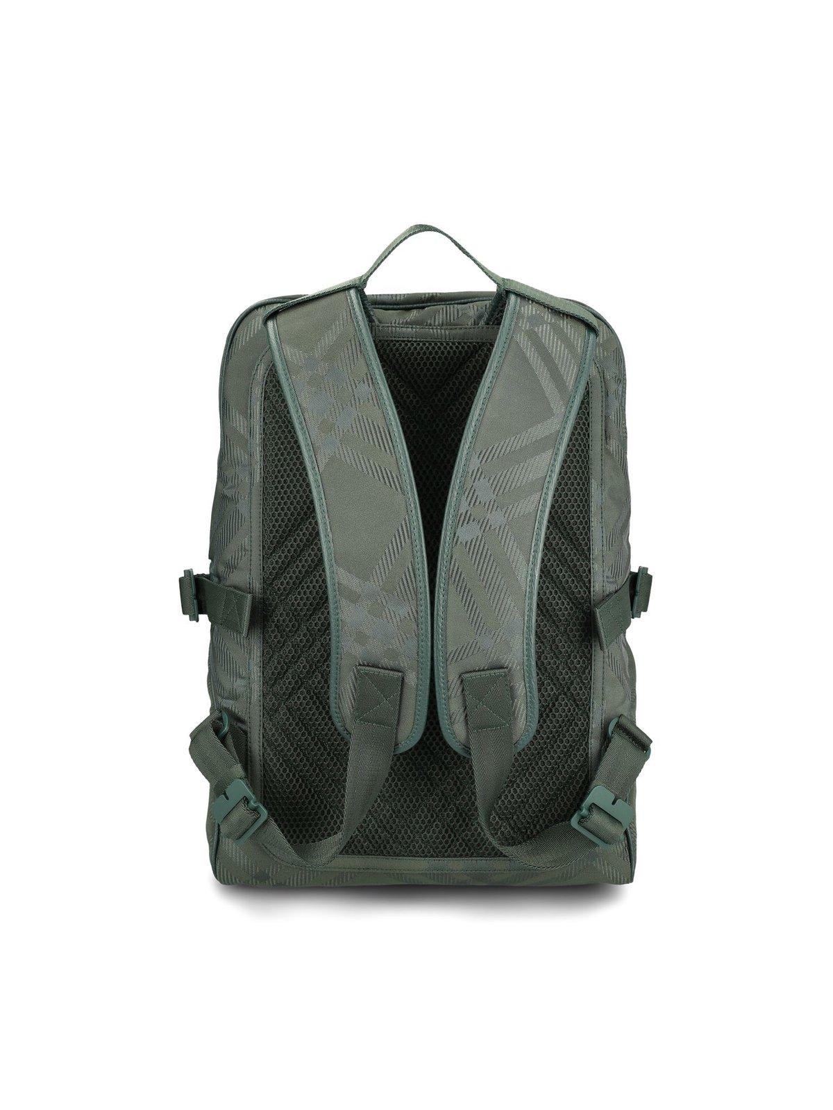 Shop Burberry Check Patterned Backpack In Vine