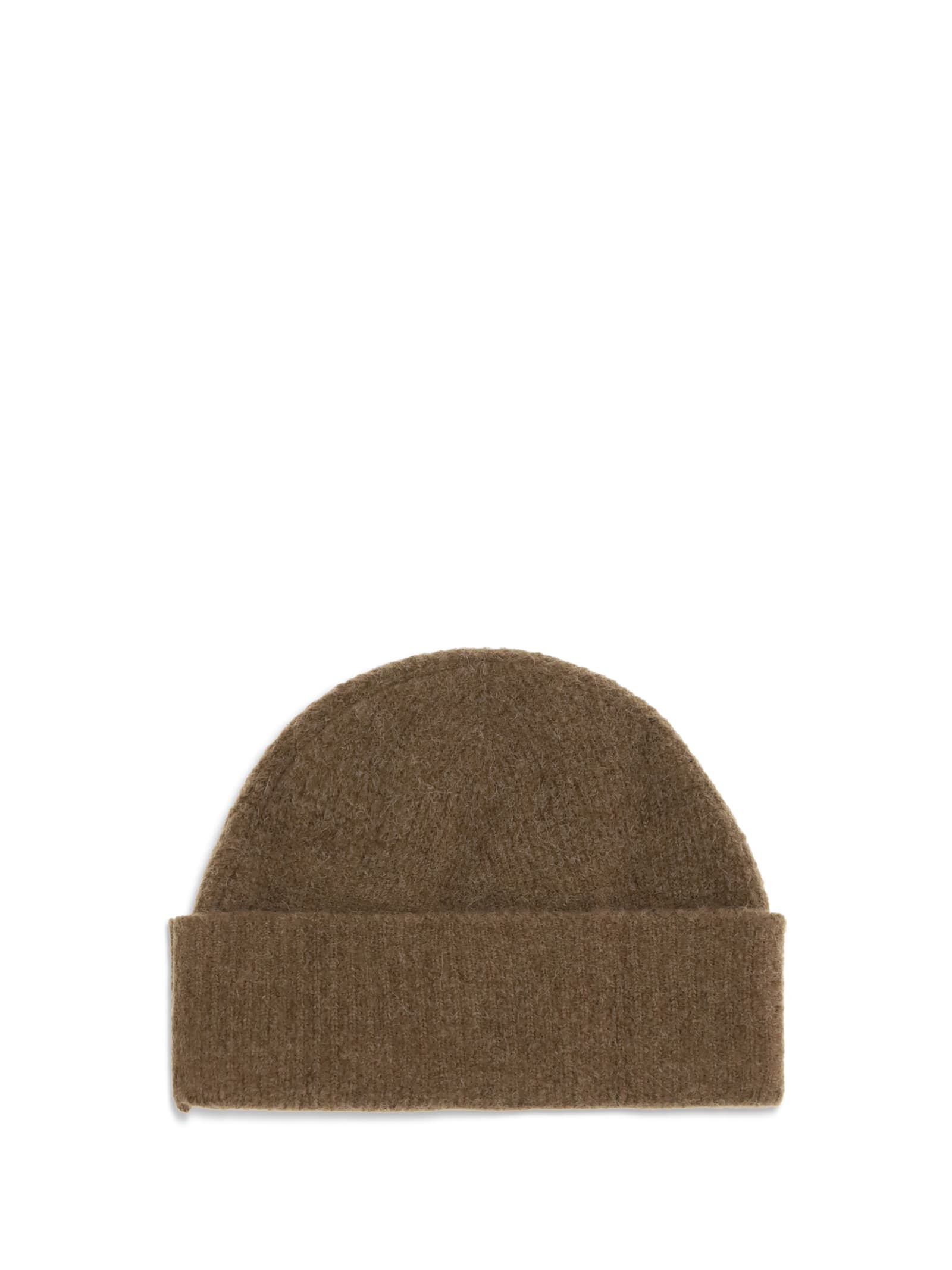 Ami Alexandre Mattiussi Brown Alpaca Striped Ami De Coeur Beanie Brown In Brown