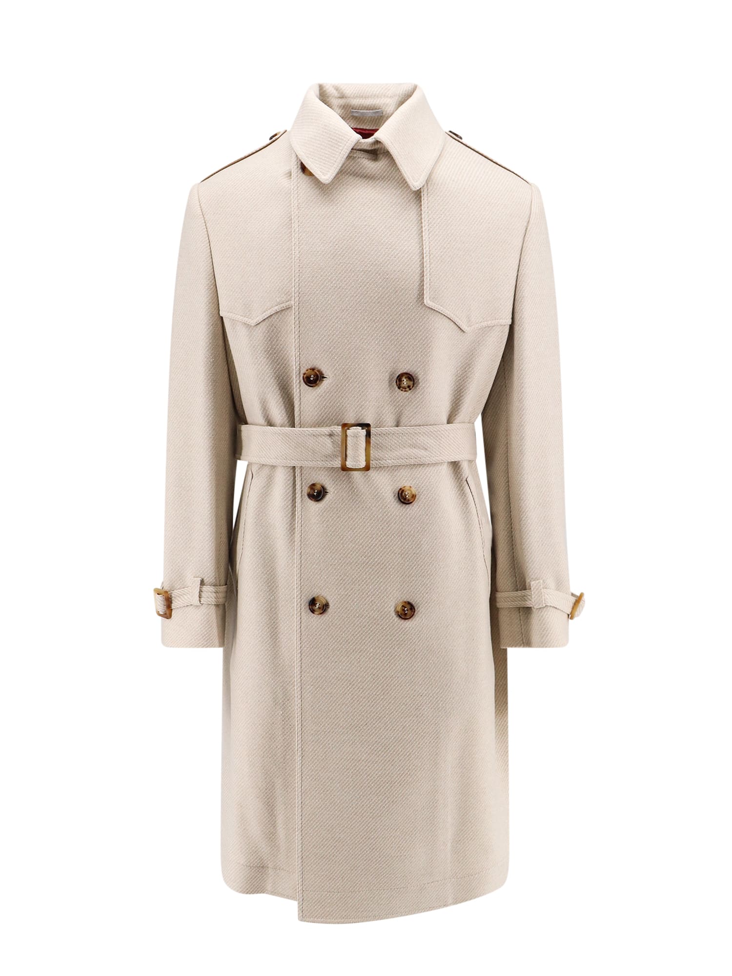 Shop Brunello Cucinelli Coat In Beige