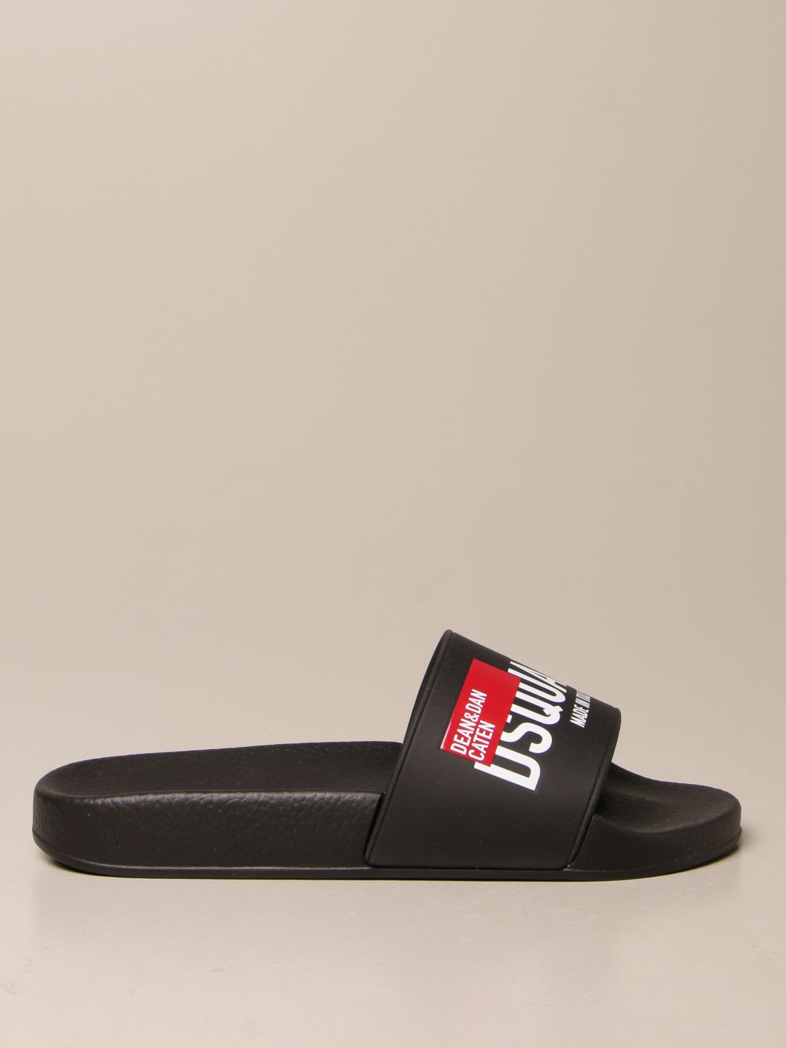 Dsquared2 Flat Sandals Dsquared2 Slipper Sandal In Rubber With Logo