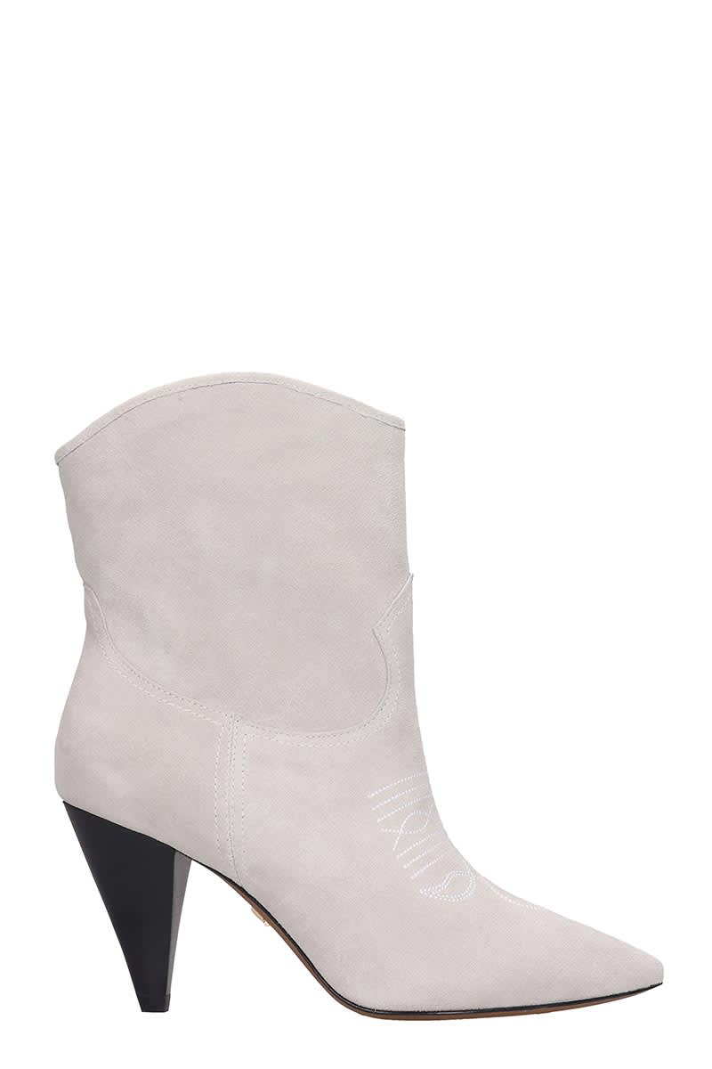 Lola Cruz Ankle Boots In White Suede