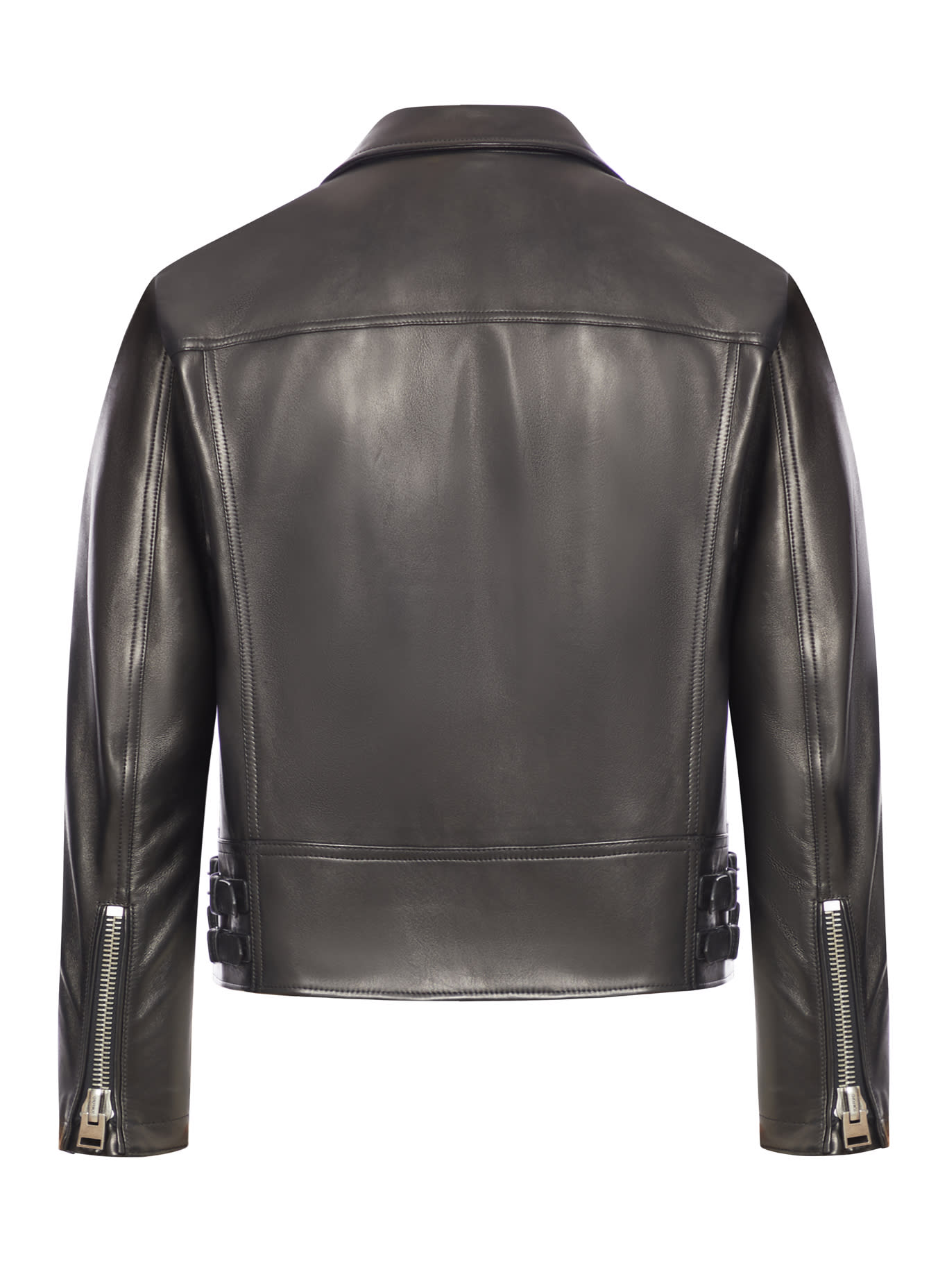 Shop Tom Ford Nappa Grain Leather Asymmetric Biker In Black